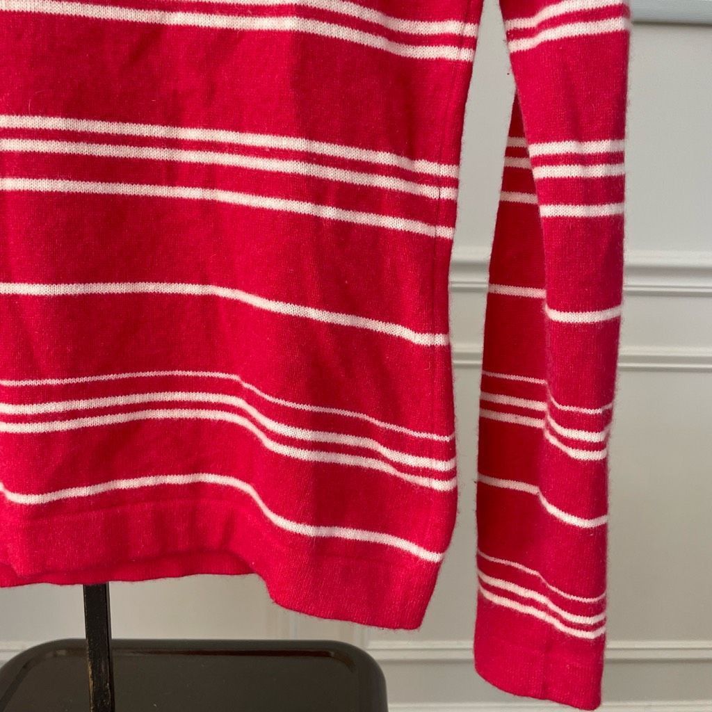 Saks Fifth Avenue Saks Fifth Avenue 100% Cashmere Tulip Pink Stripe Sweater S Size M / US 6-8 / IT 42-44 - 3 Thumbnail