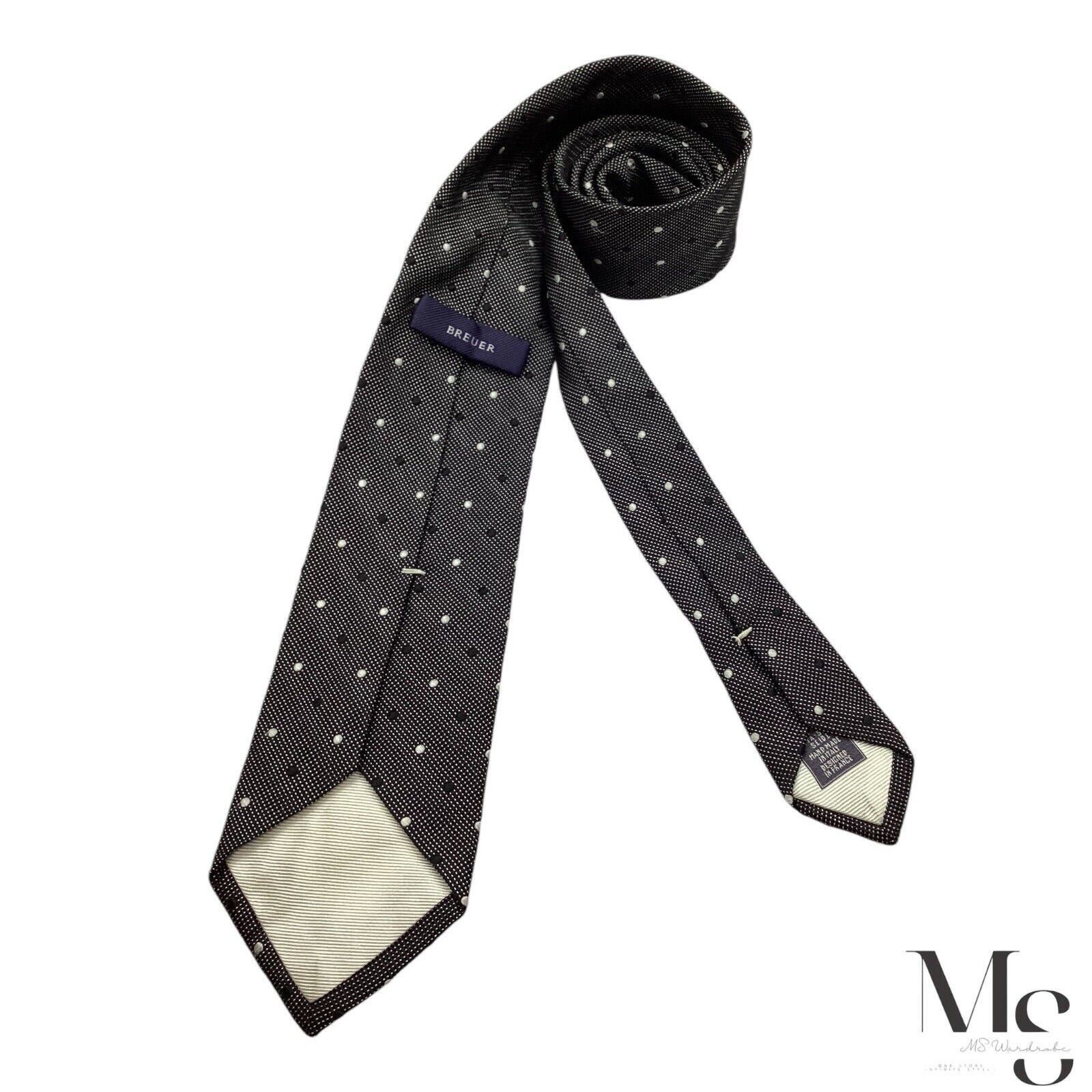 Breuer BREUER XL Gray Polka Dot Luxury Silk Tie Hand Made In Italy Size ONE SIZE - 2 Thumbnail
