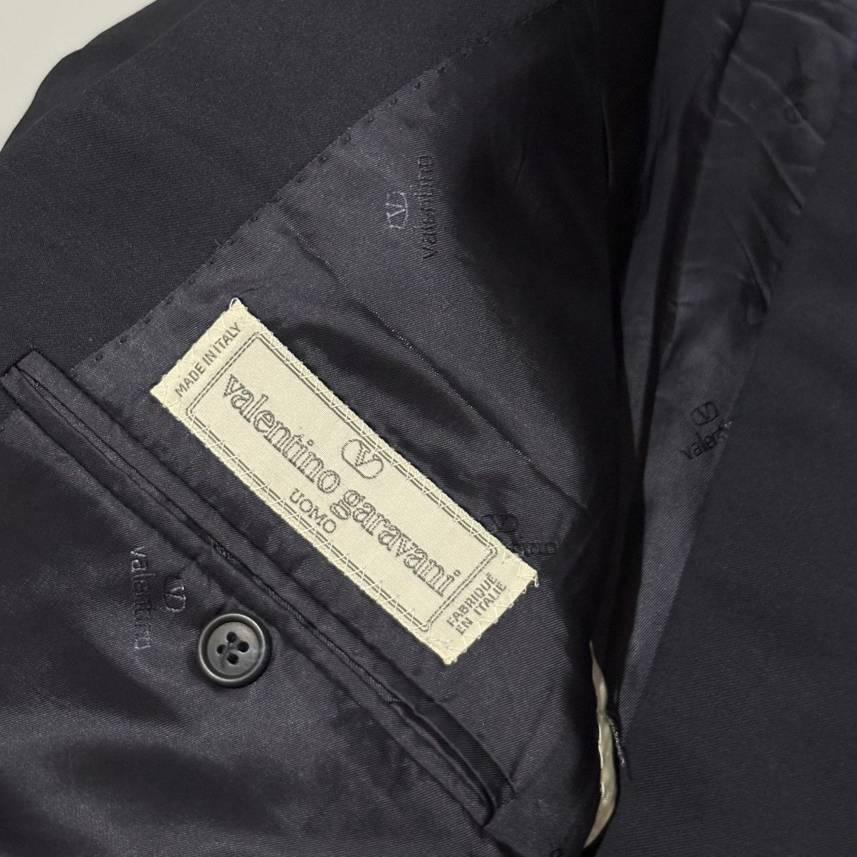 Valentino Vintage Valentino Garavani Navy Blue Wool Blazer Size 42R - 9 Thumbnail