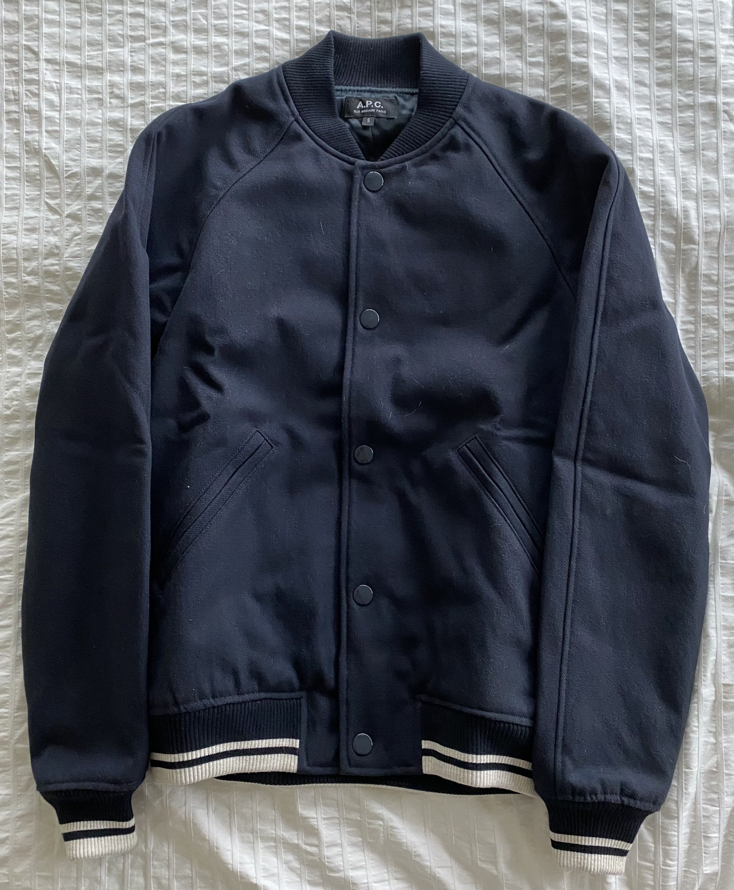 A.P.C. A.P.C. Teddy Seven Varsity Bomber Jacket Wool Size US S / EU 44-46 / 1 - 2 Thumbnail