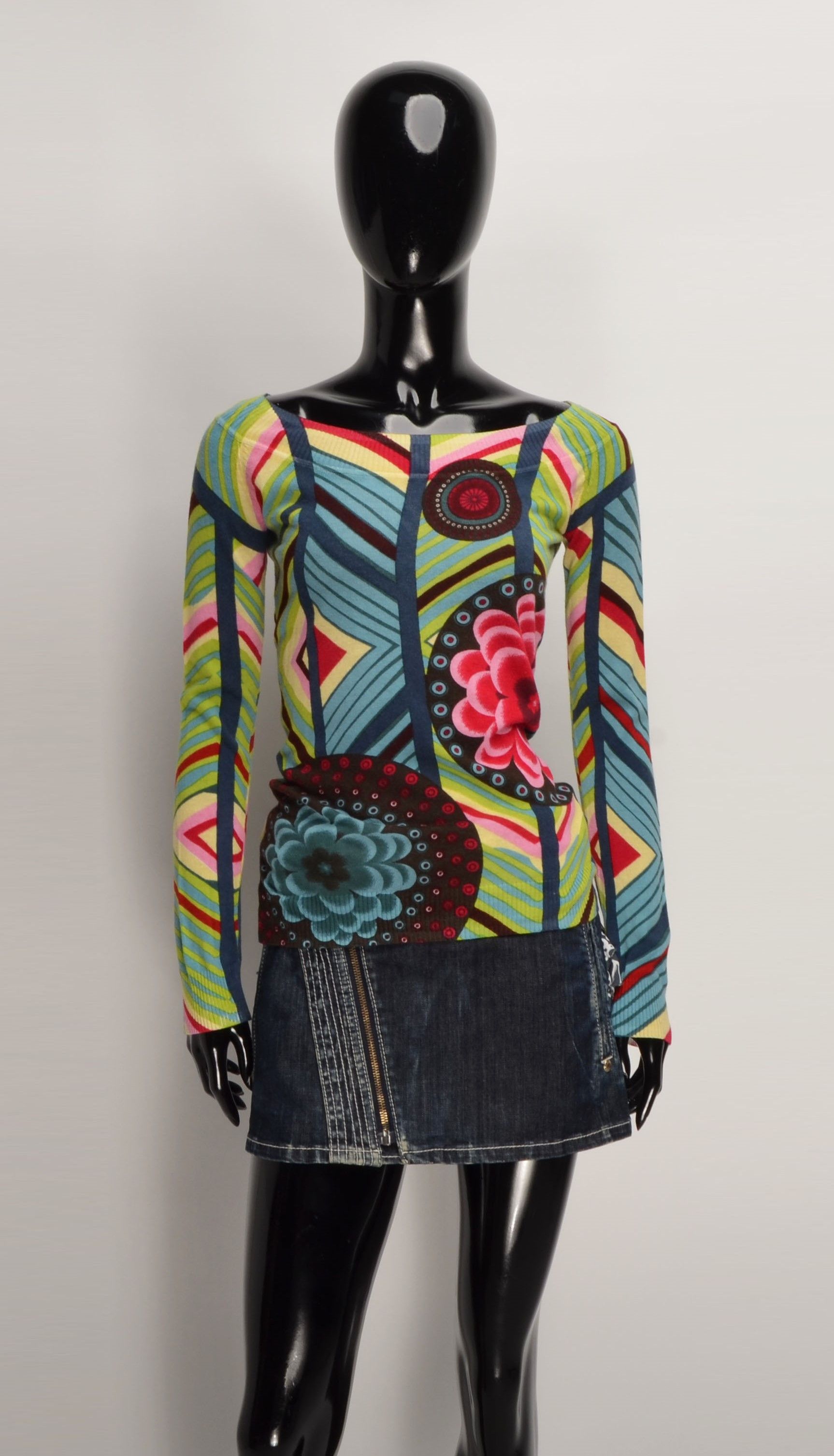 Desigual Y2K Boho Long Sleeve Multicolor Jumper