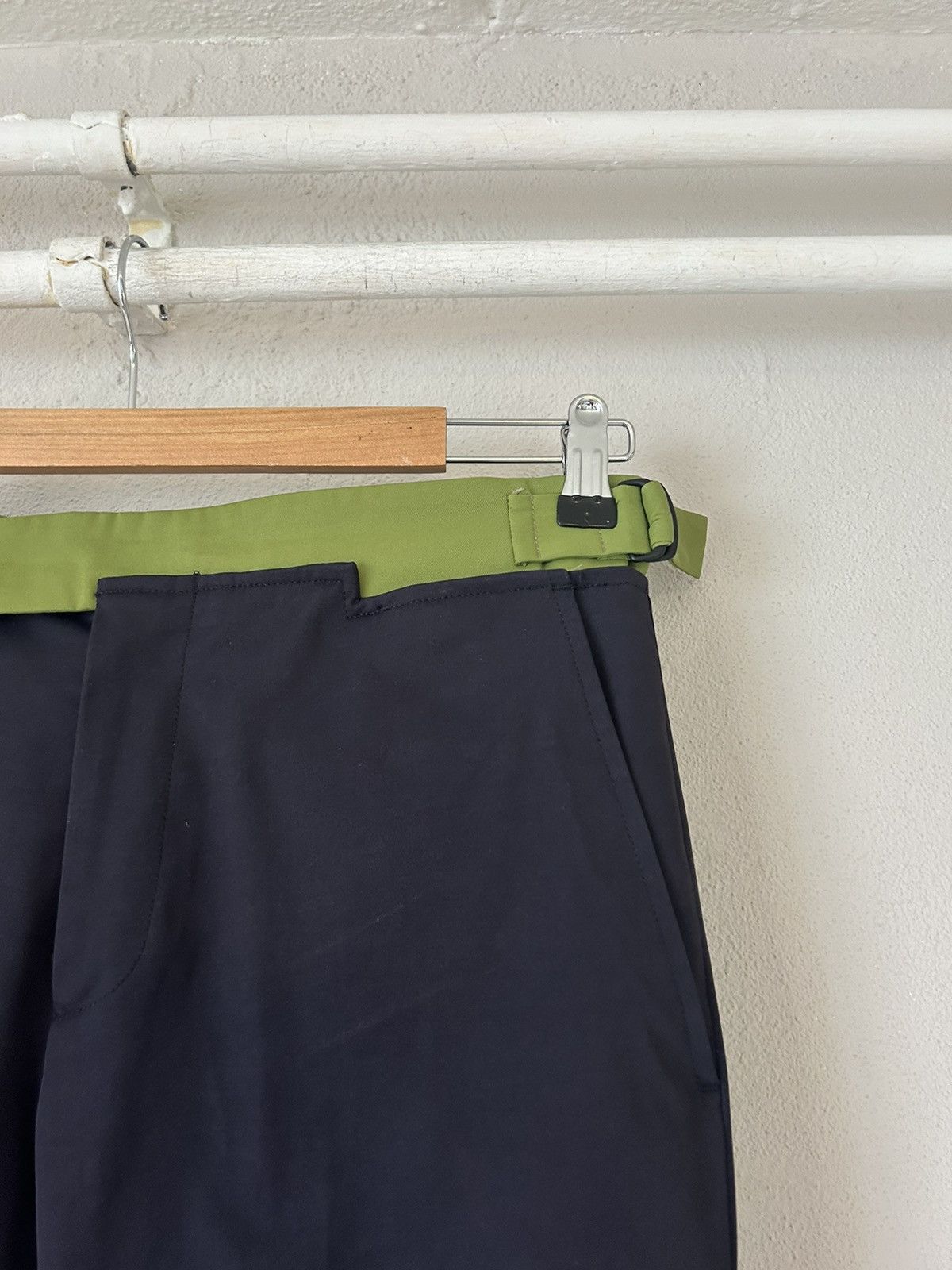 Bottega Veneta Bottega Veneta Navy Pants with Green Waistband – Size 48 Size US 32 / EU 48 - 6 Thumbnail