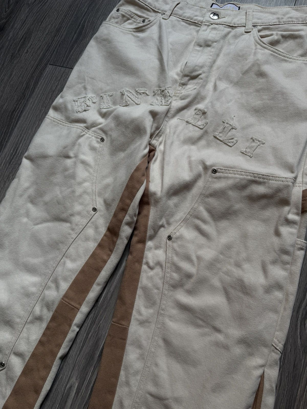 Carhartt Finelli Double Knee Cream White Carpenter Jeans Size US 34 / EU 50 - 8 Thumbnail