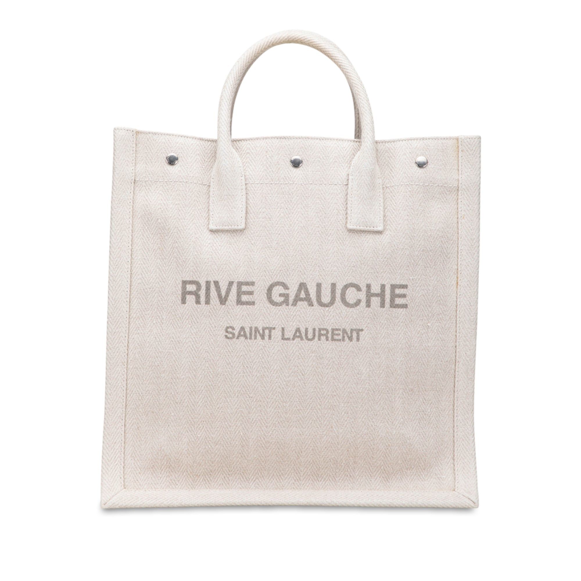 Saint Laurent Paris Canvas Rive Gauche North South Tote Size ONE SIZE - 1 Thumbnail