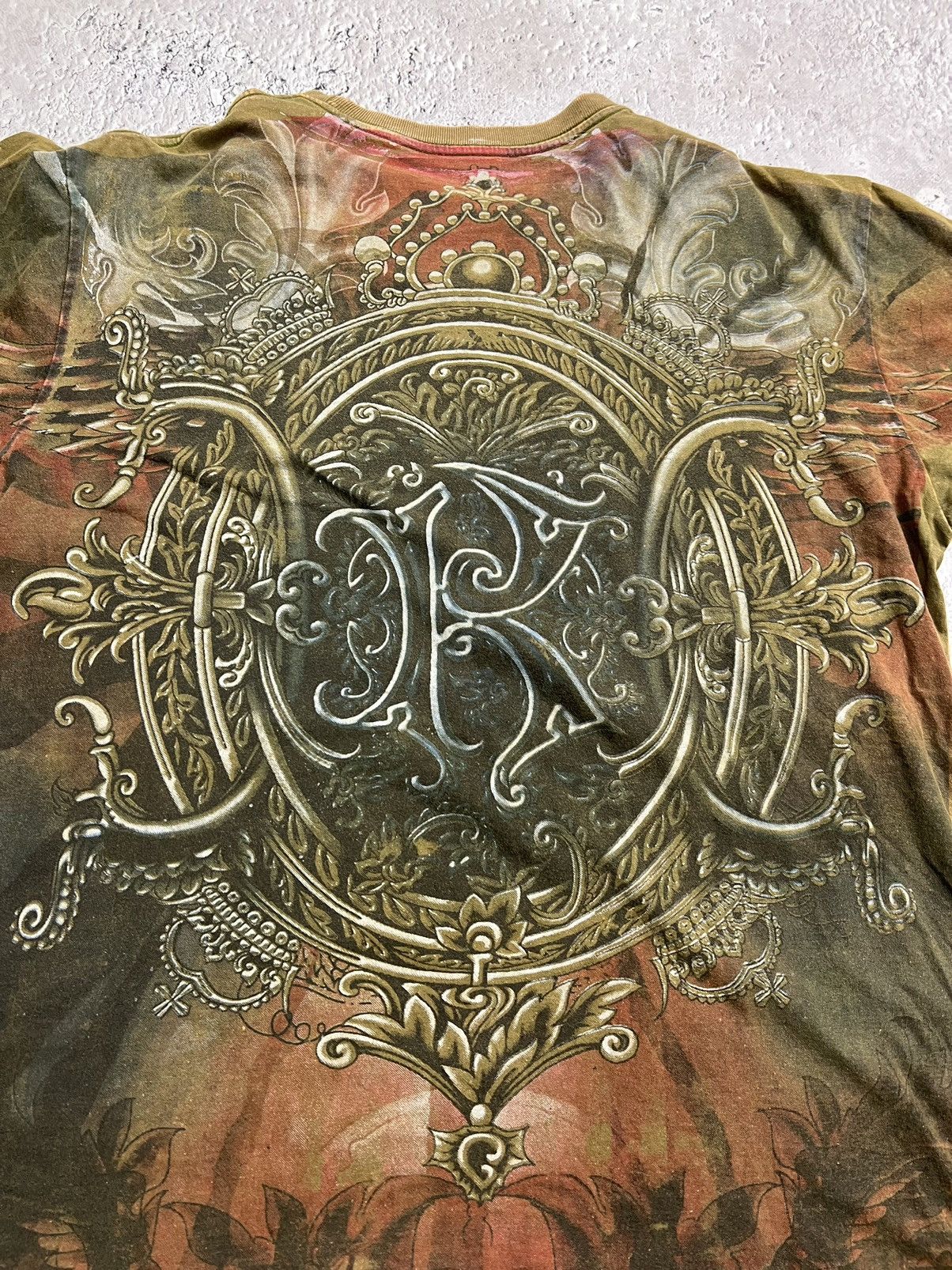 Affliction × Vintage Crazy Vintage Y2K Affliction T Shirt Skull Opium Cyber Goth Size US L / EU 52-54 / 3 - 10 Thumbnail