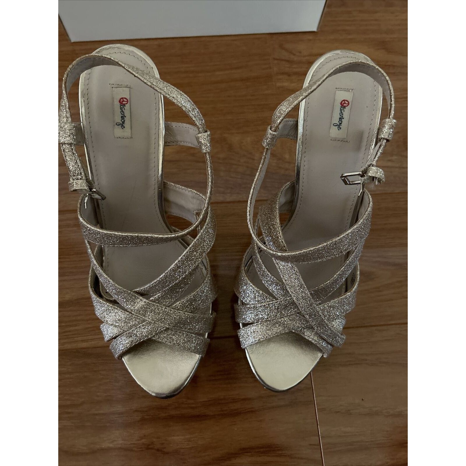 Steve Madden Olsenboye Gold Glitter Platform Stilettos Heels Women's 8.5 Size US 8.5 / IT 38.5 - 4 Thumbnail