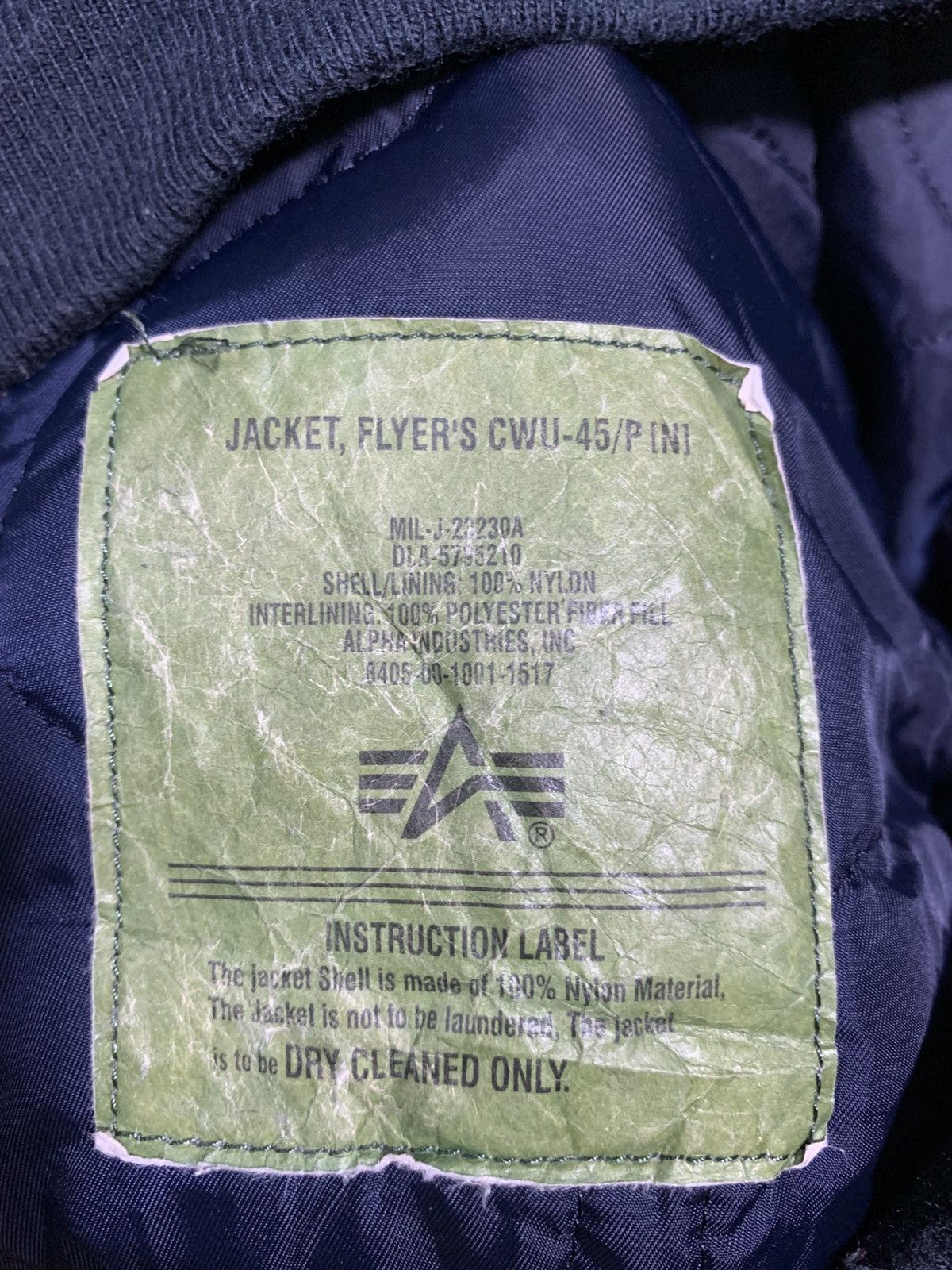 Alpha Industries 🔥ALPHA INDUSTRIES CWU-45 BOMBER TANKER JACKET Size US XXL / EU 58 / 5 - 8 Thumbnail