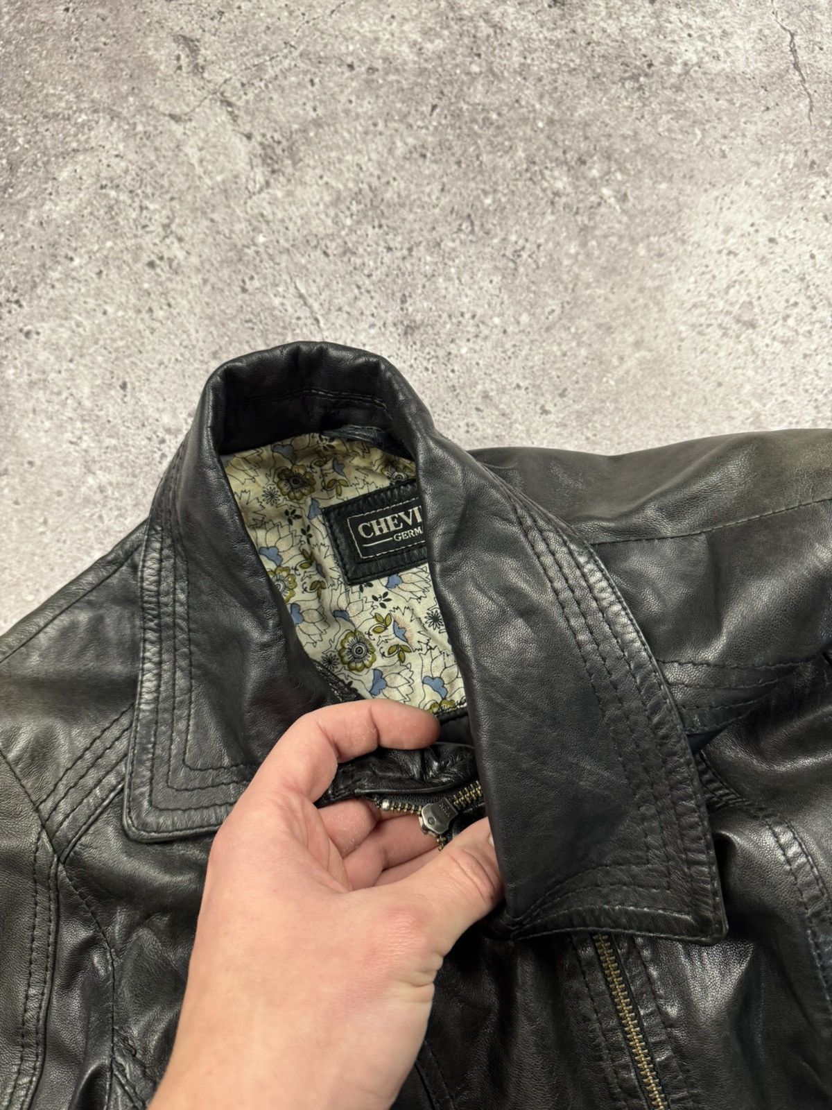 Japanese Brand FADED CROPPED AVANT GARDE LEATHER JACKET OWENS STYLE Y2K Size US S / EU 44-46 / 1 - 6 Thumbnail