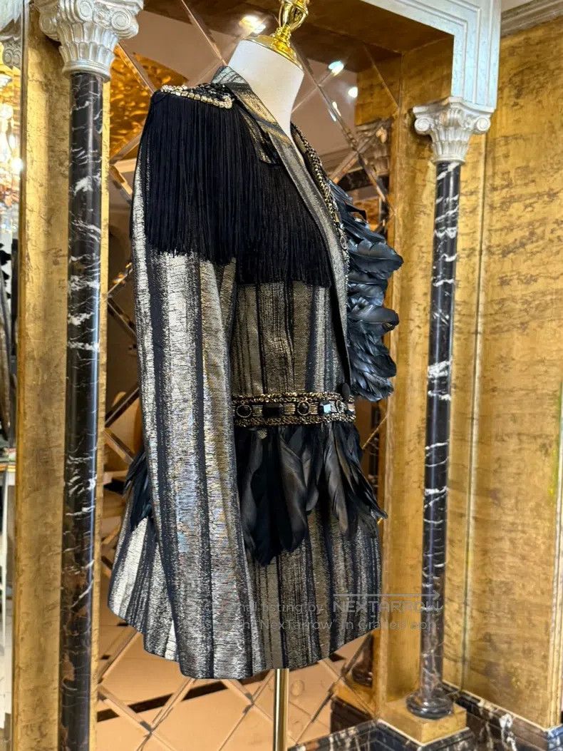 Versace Versace Main line metal streamer Belgian rhinestone fringe Size M / US 6-8 / IT 42-44 - 5 Thumbnail