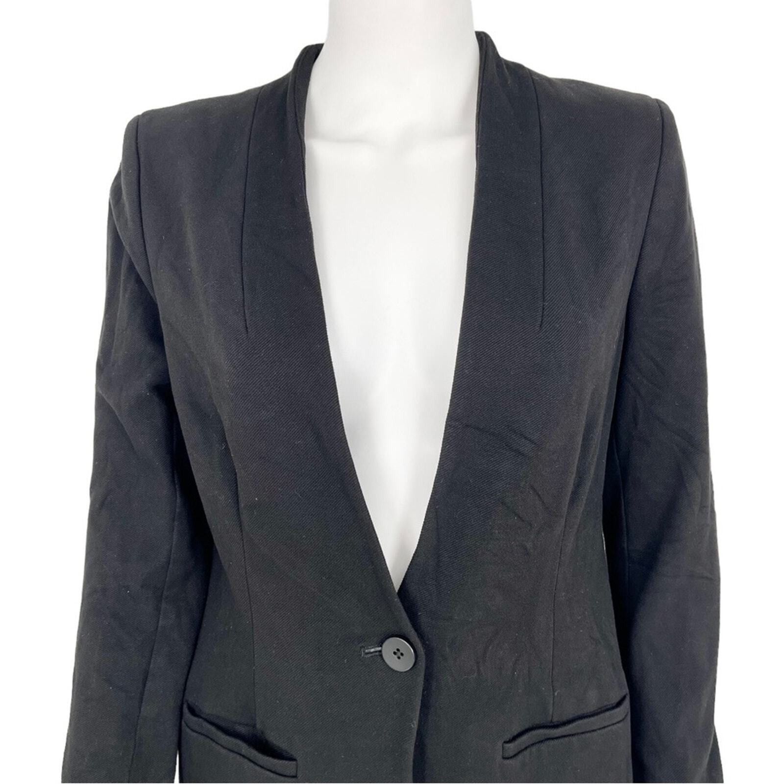 Madewell Madewell Blazer Suit Size 8 Deep V Neck Single Button Black Size M / US 6-8 / IT 42-44 - 2 Thumbnail