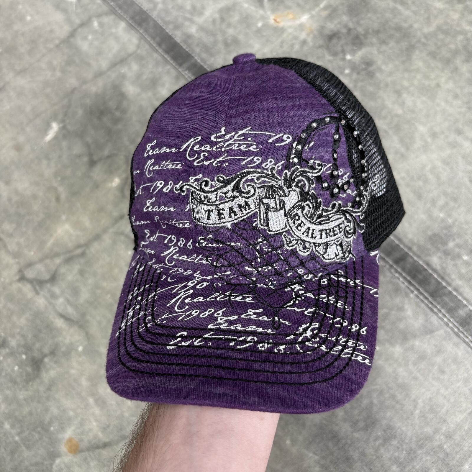 Realtree Vintage Y2K Team Realtree Rhinestones Grunge SnapBack Hat Size ONE SIZE - 1 Thumbnail