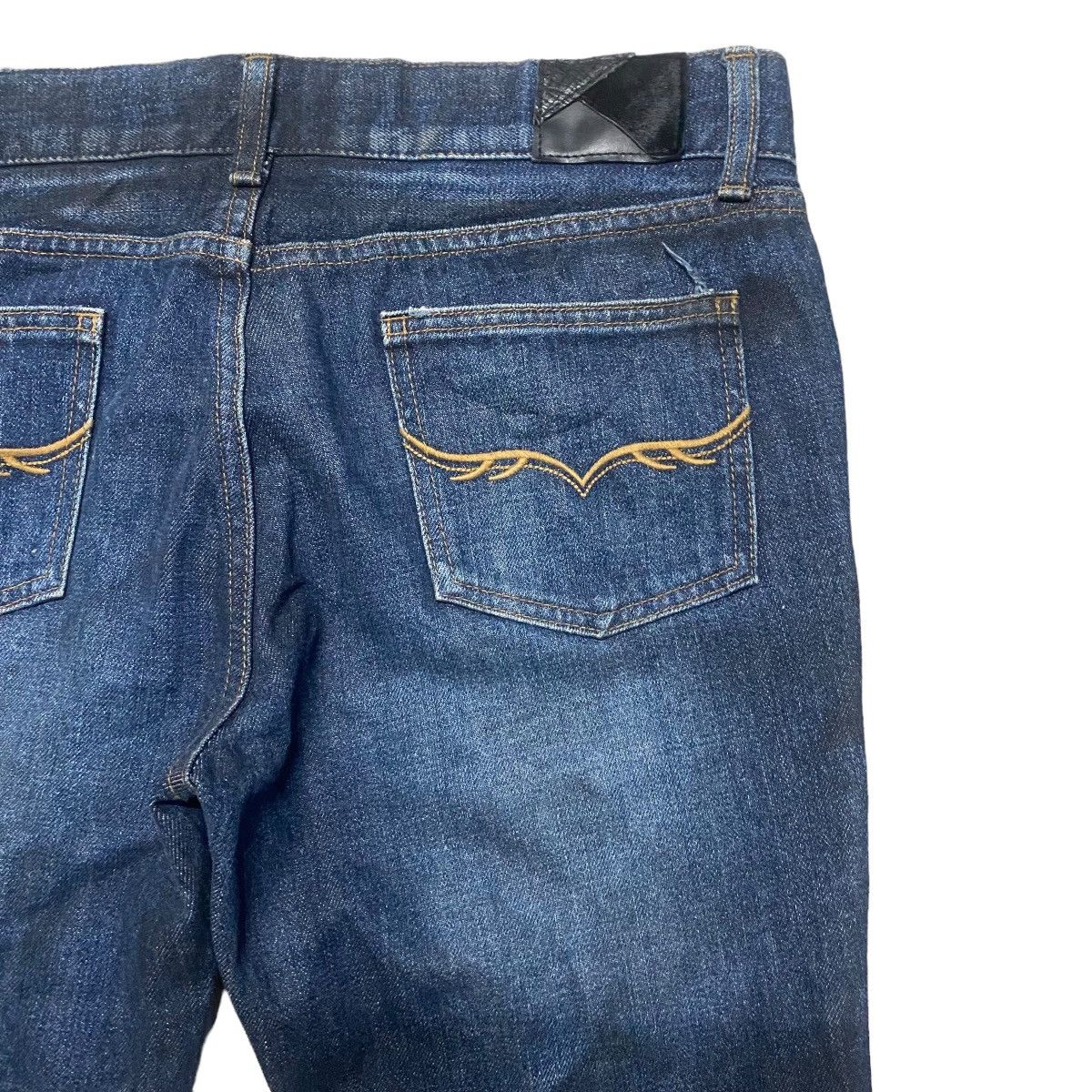 GOSTAR DE FUGA FUGA Coated Oiled Denim Flare Jeans Distressed Size US 32 / EU 48 - 13 Thumbnail