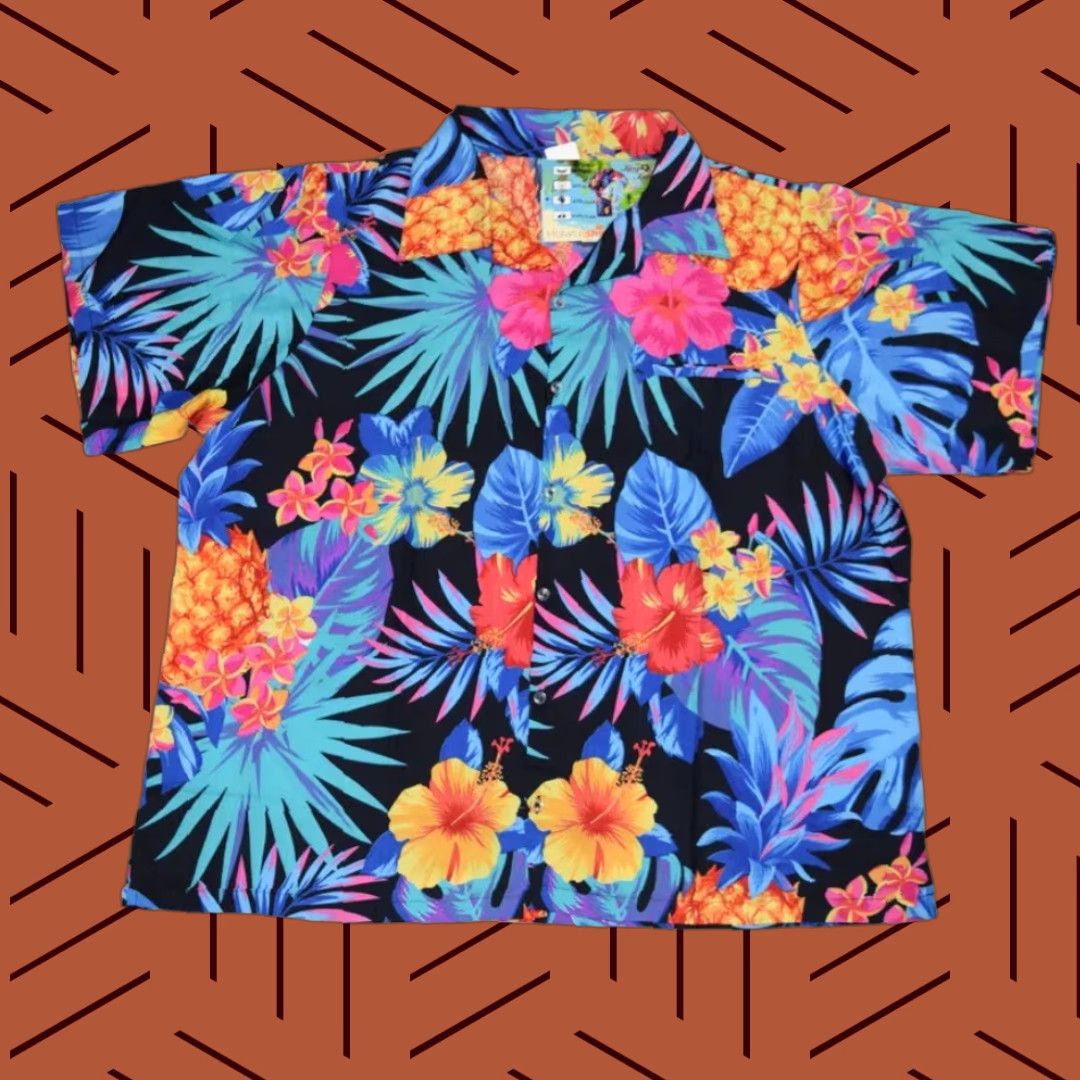 Vintage VINTAGE King Kameha SHIRT Mens 4XL Pink PINEAPPLE Retro 80s Hawaiian Casual Button-Up Short Sleeve Collared Size US XXL / EU 58 / 5 - 1 Thumbnail