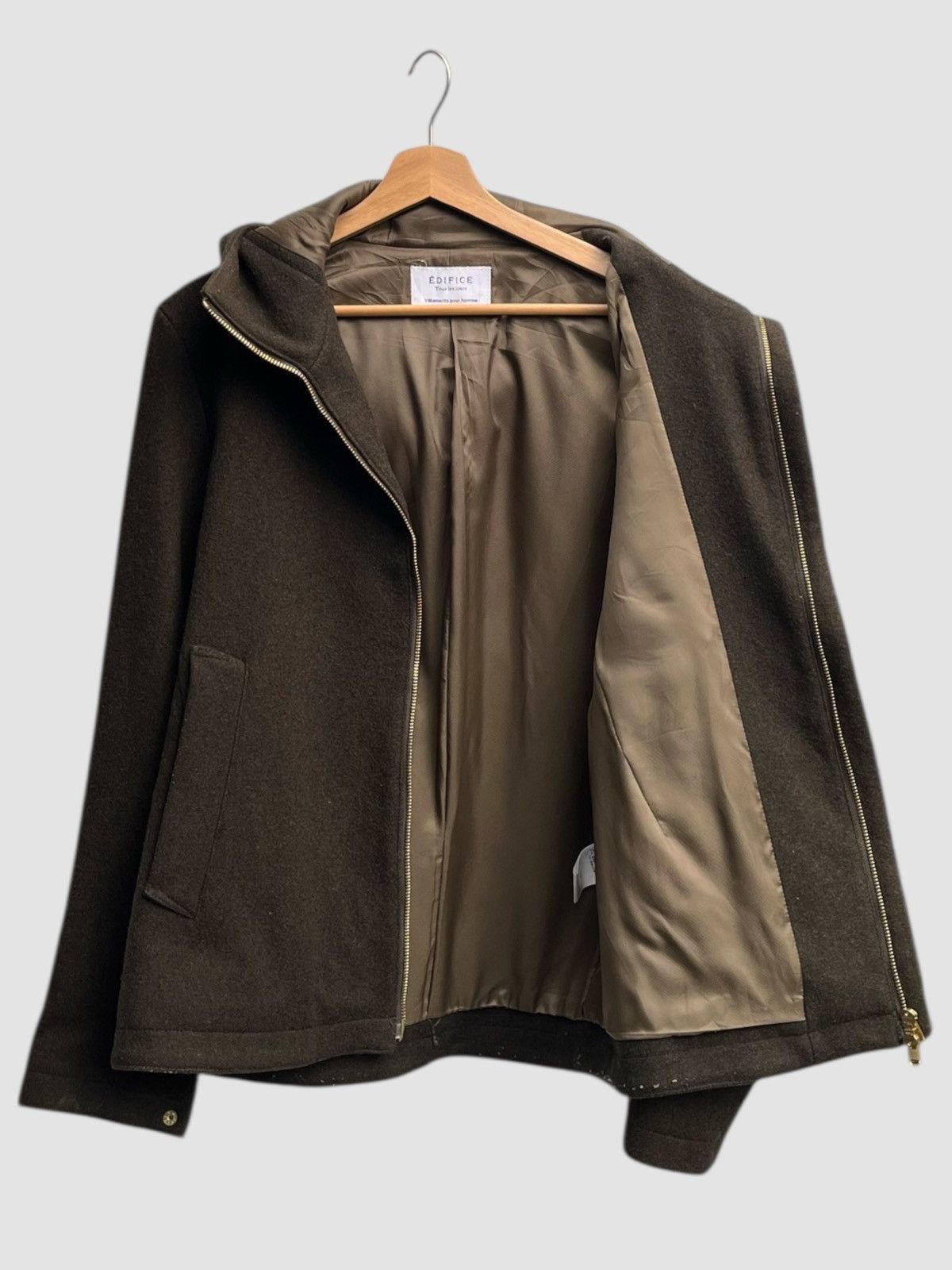Edifice Japan Edifice Vetements Pour Homme Hooded Wool Blend Jacket Olive Size US M / EU 48-50 / 2 - 3 Thumbnail