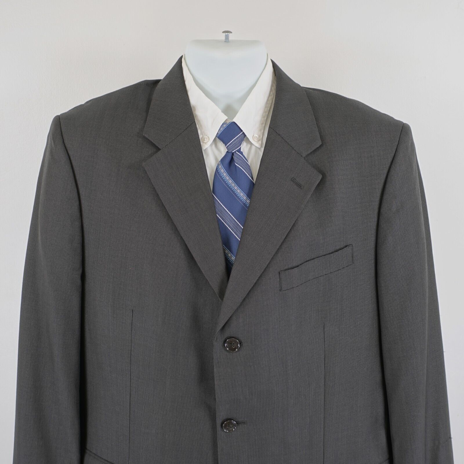 Jones New York Jones New York Wool Silk Brown Black Nailshead 3 Button Blaz Size 44L - 1 Thumbnail