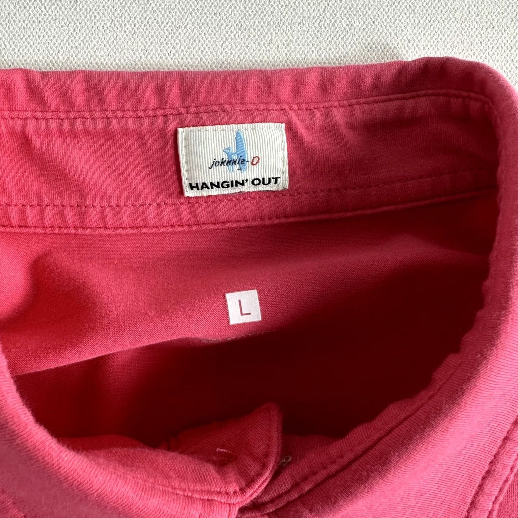 johnnie-O Johnnie-O Polo Shirt Pink Mens Large Cotton Pocketed Golf Casual Short Sleeve Polo Size US L / EU 52-54 / 3 - 6 Thumbnail