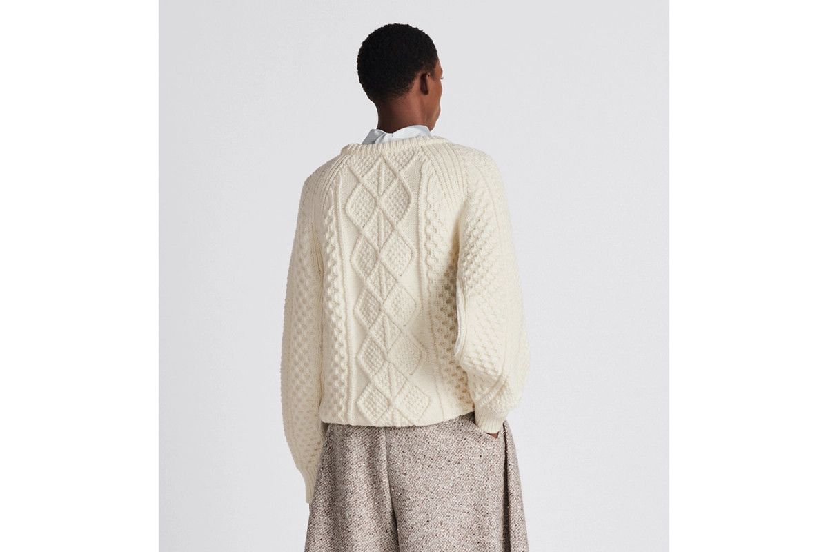 Dior o1w1db11024 Round-Neck Sweater in White Size US XXL / EU 58 / 5 - 8 Thumbnail