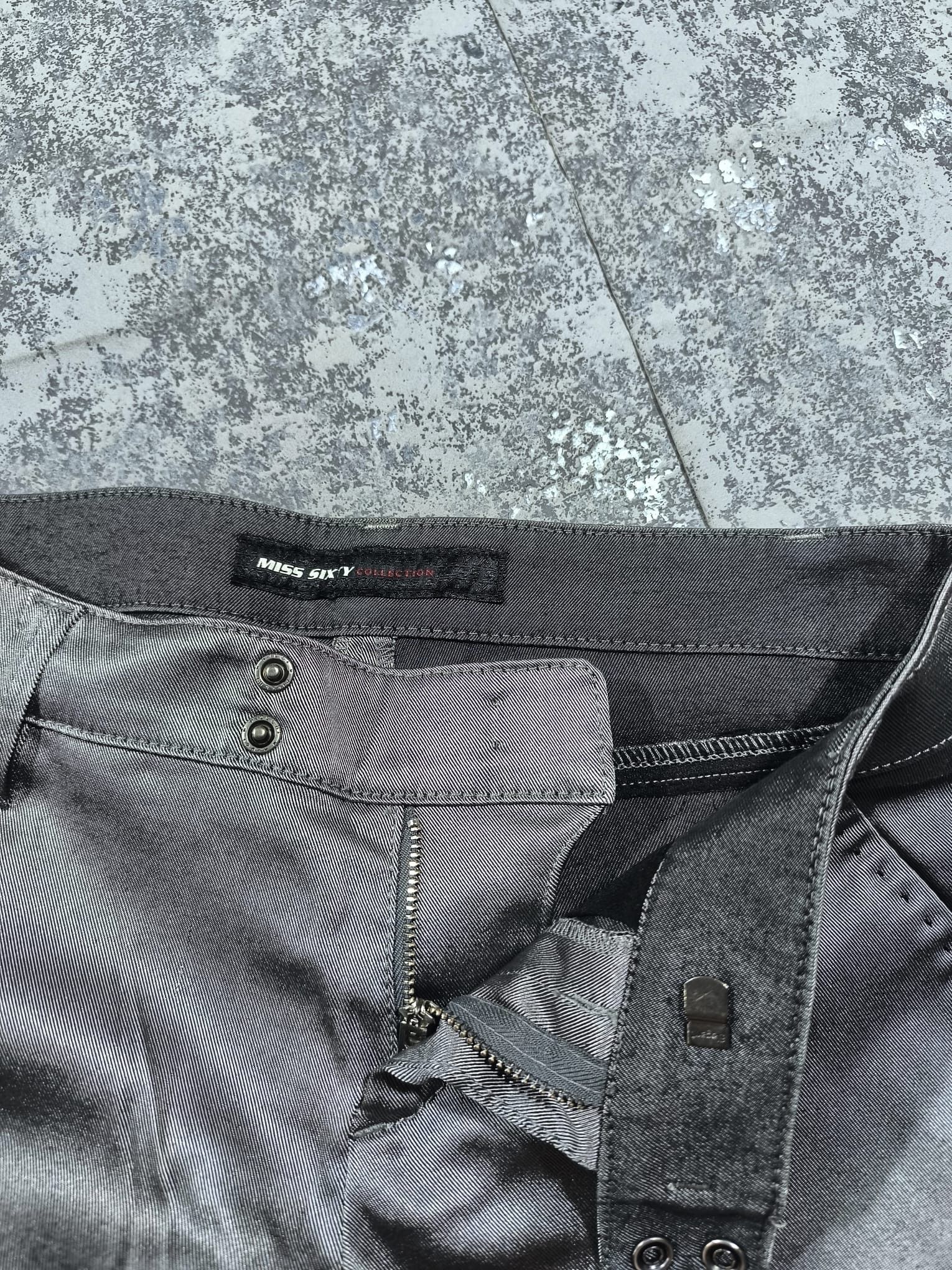 Miss Sixty VINTAGE MISS SIXTY METALLIC SILVER DISCO GRUNGE PANTS SKINNY Size 28" / US 6 / IT 42 - 5 Thumbnail