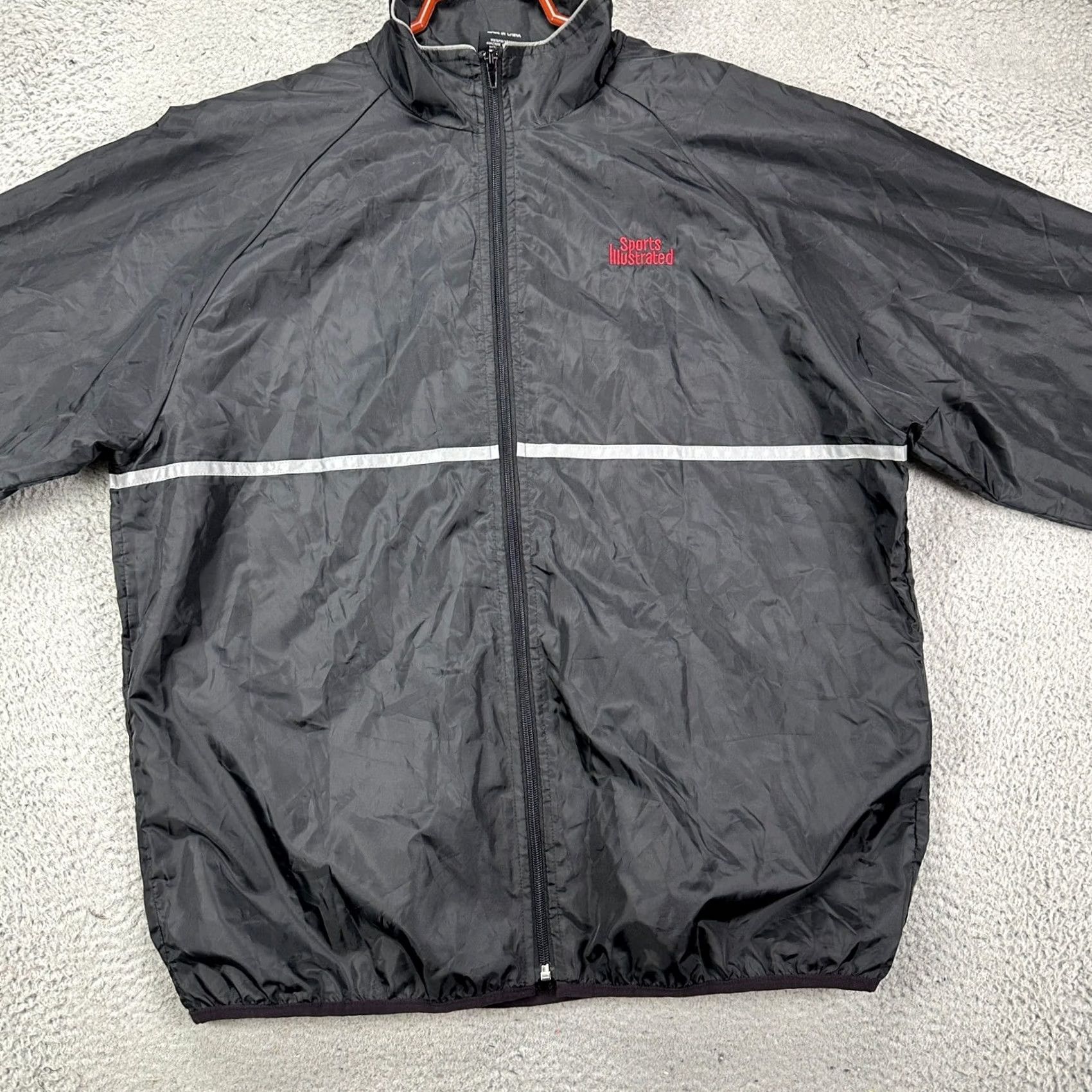 Vintage Sports Illustrated Jacket Windbreaker Mens XL Black Full Zip Lightweight Pocket Size US XL / EU 56 / 4 - 3 Thumbnail