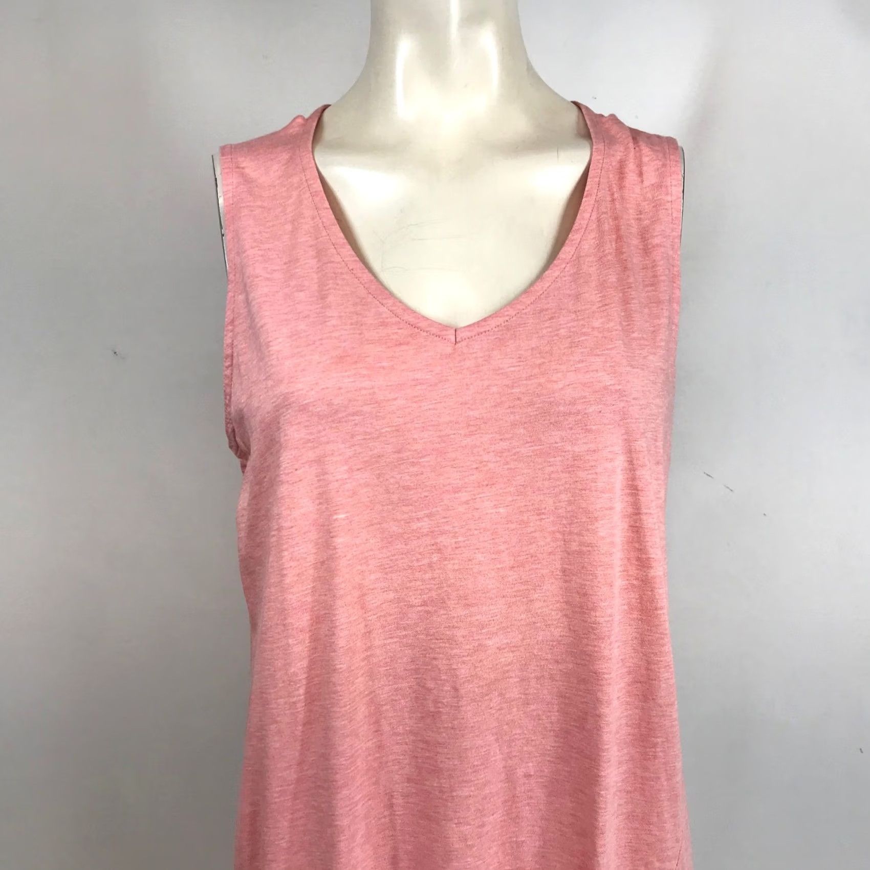 J. Jill J. Jill Pure Jill Pink Heather Pima Cotton Dipped Hem V-Neck Tunic Tank Top M Size M / US 6-8 / IT 42-44 - 2 Thumbnail