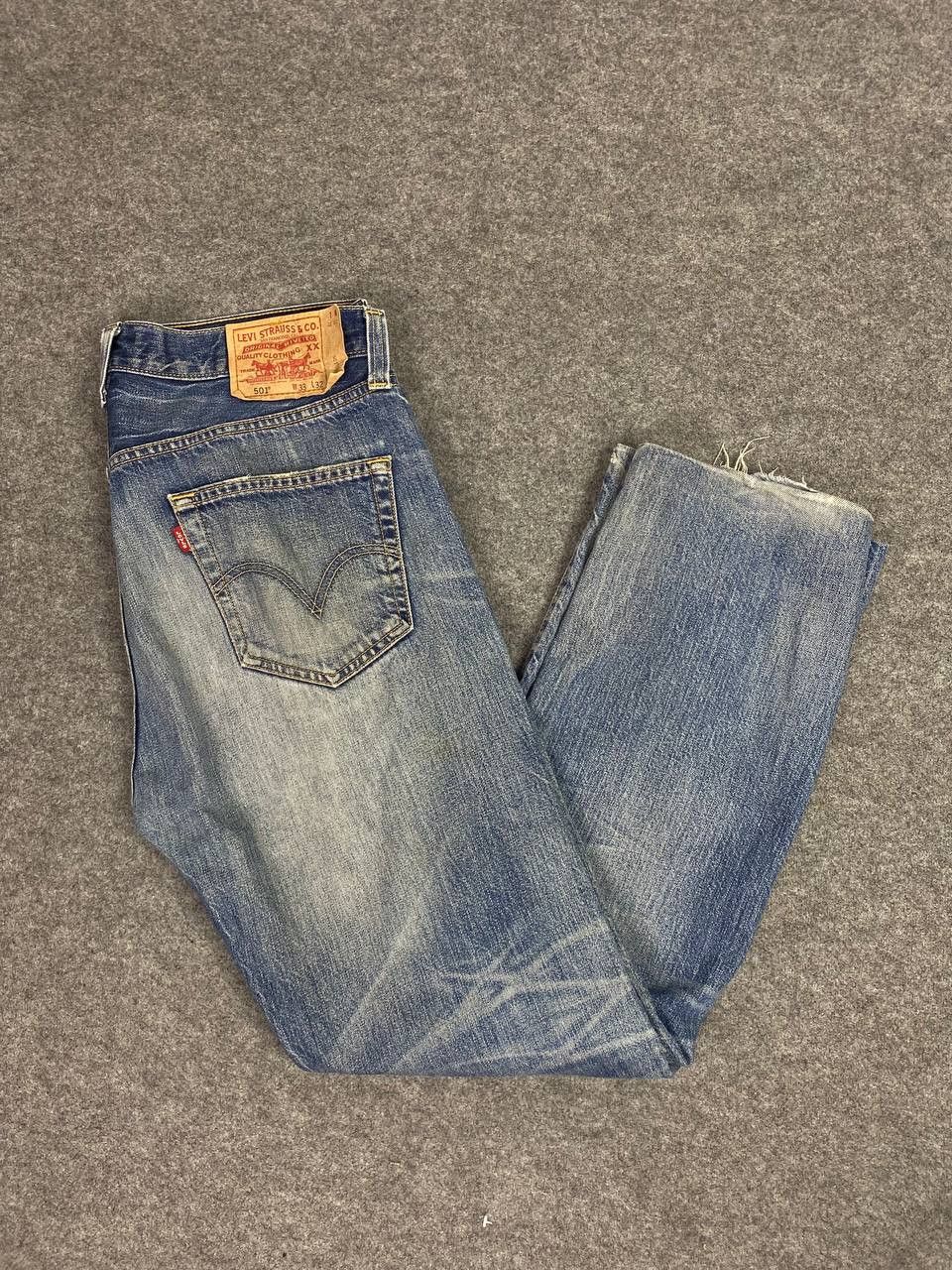 image of Vintage Levis 501 Distressed Denim Nice Design, Men's (Size 36)