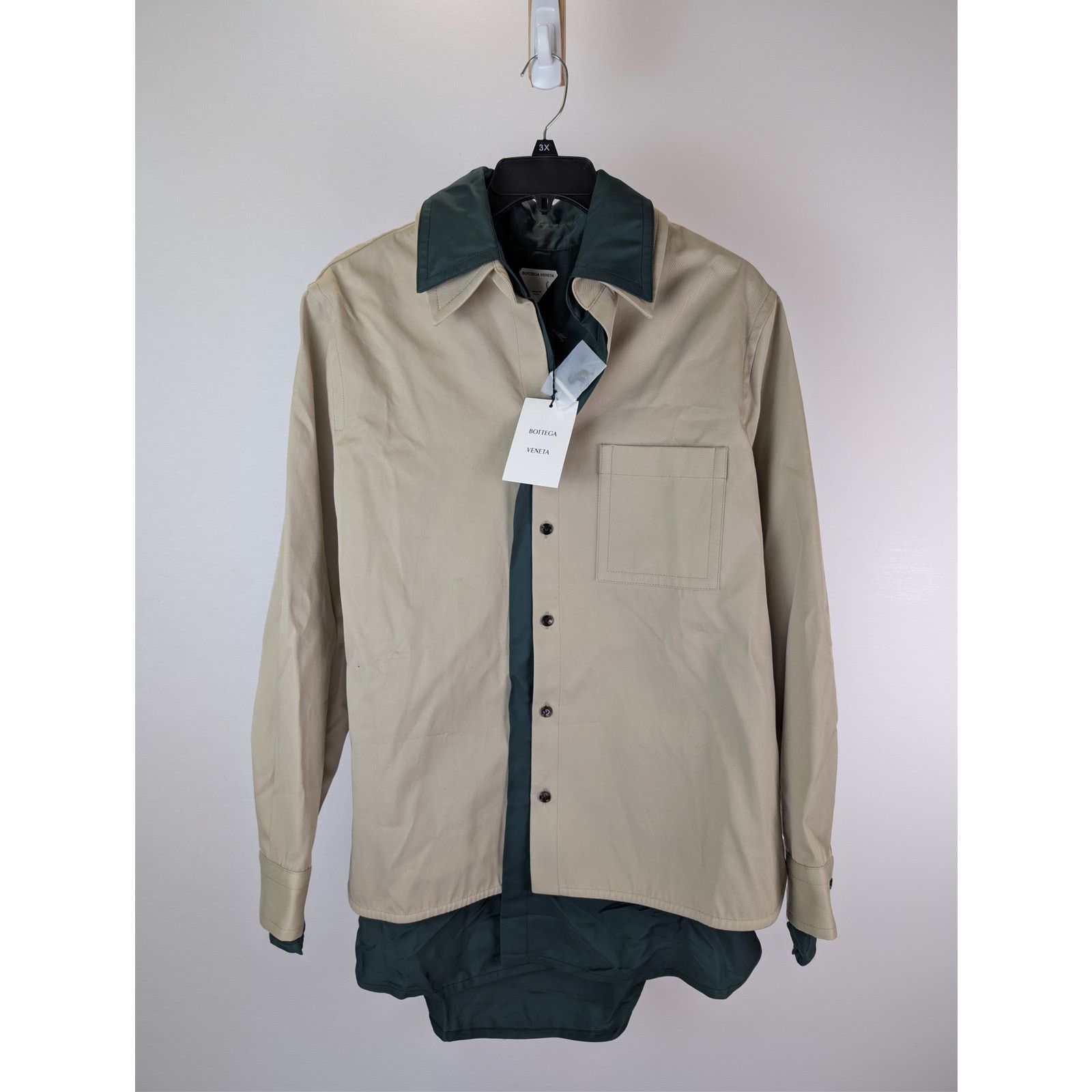 Bottega Veneta o1rshd1 Cotton Twill Overshirt Button up Shirt in Travertine Size US M / EU 48-50 / 2 - 8 Thumbnail