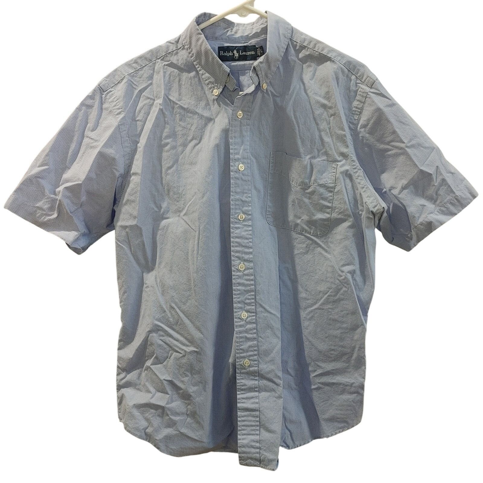 Ralph Lauren Ralph Lauren Men L Grey/White Check Plaid Short Sleeve Polo Size US L / EU 52-54 / 3 - 1 Thumbnail