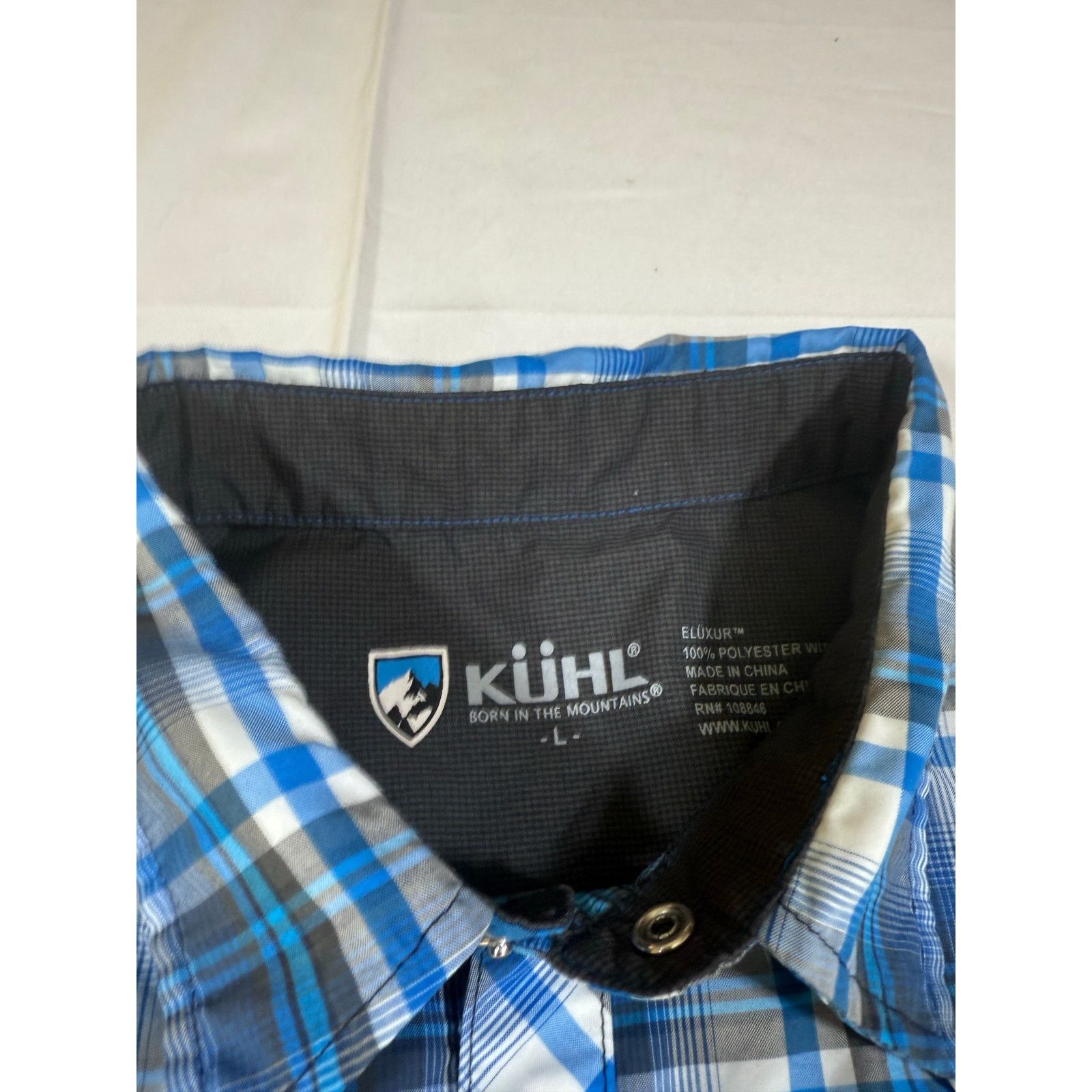 Kuhl KUHL Mens Plaid Large Blue Short Sleeve Snap Button Hiking Size US L / EU 52-54 / 3 - 3 Thumbnail