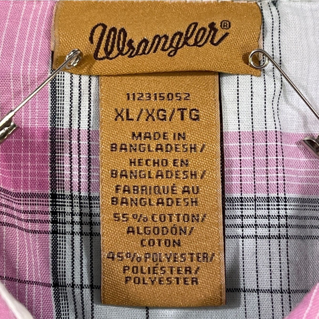 Wrangler Wrangler Women's Pink Plaid Shirt/Pearl Snaps Sz XL SKU 4864 Size XL / US 12-14 / IT 48-50 - 4 Thumbnail