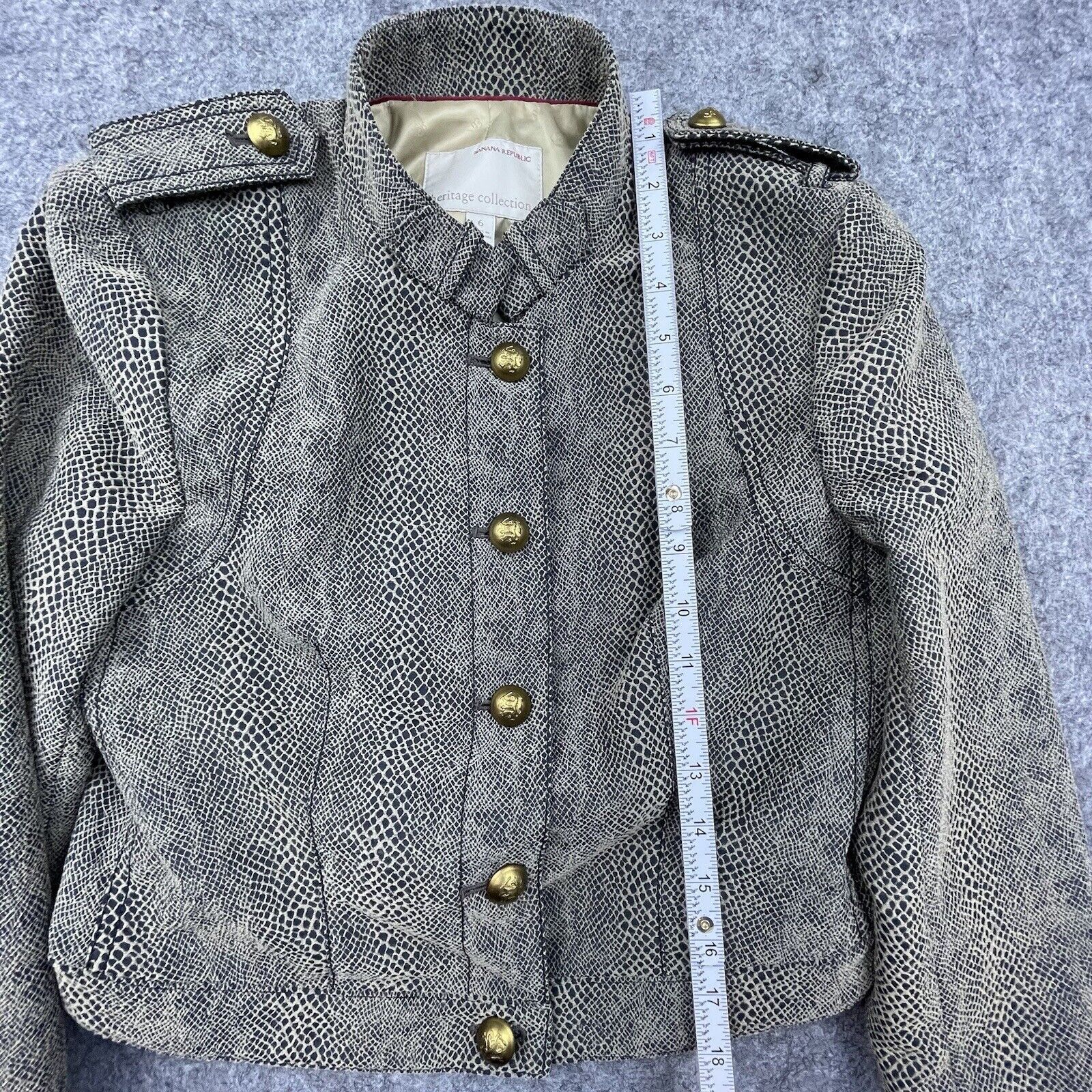 Banana Republic Banana Republic Heritage Blazer Women 6 Tan Military Snake Size M / US 6-8 / IT 42-44 - 5 Thumbnail