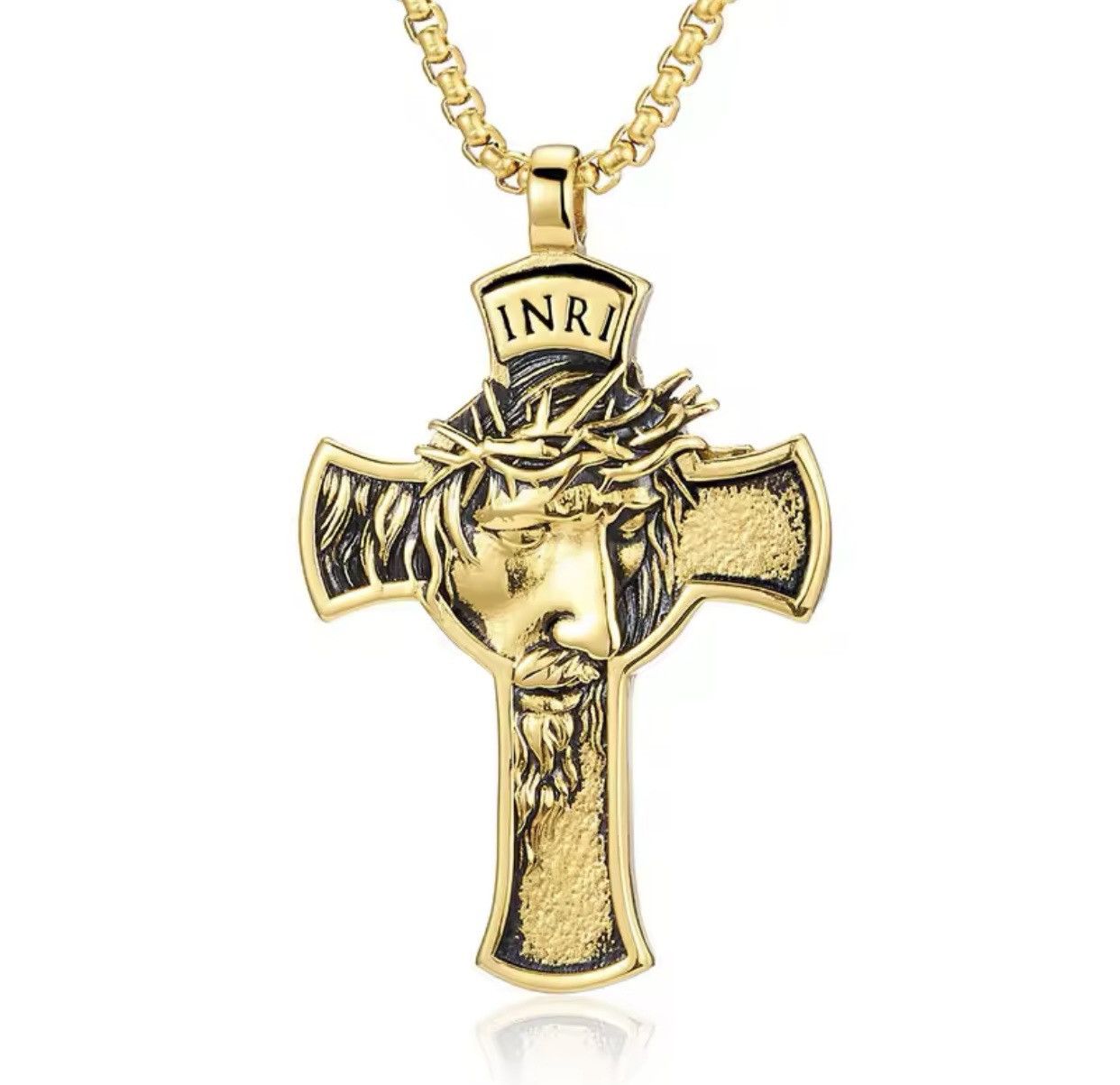 Jewelry Cross Pendant Necklace Jesus Chain Size ONE SIZE - 2 Thumbnail