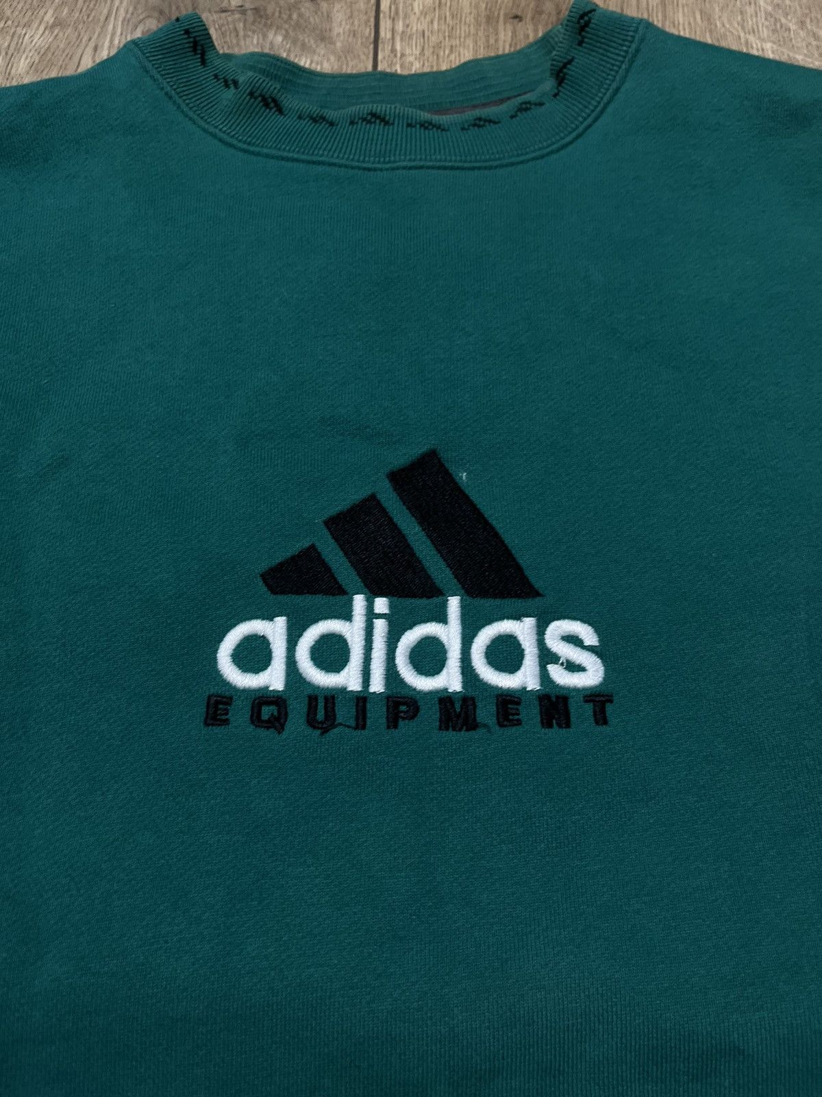 Adidas × Vintage 90s Vintage Adidas Equipment Green Crewneck Sweatshirt Size US M / EU 48-50 / 2 - 4 Thumbnail