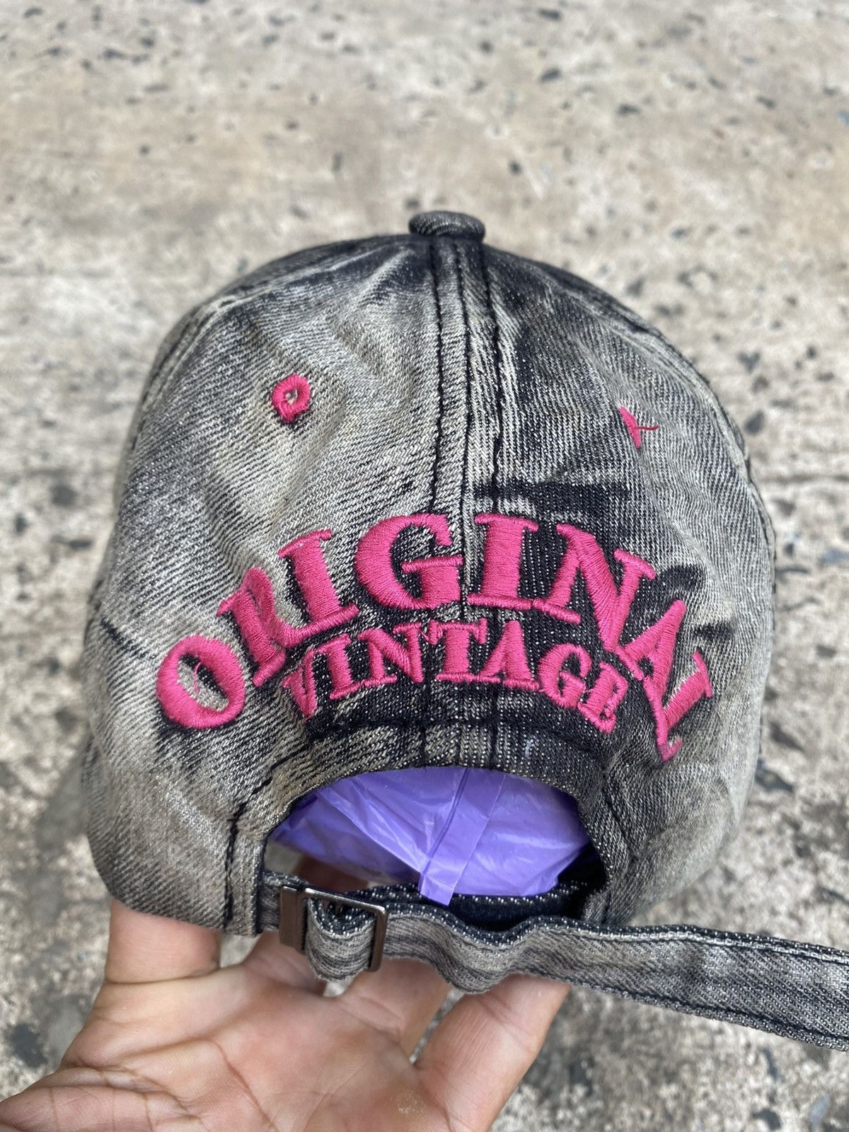 If Six Was Nine × Japanese Brand Y2K Black Denim NYP Distressed Hats Cap Size ONE SIZE - 6 Thumbnail