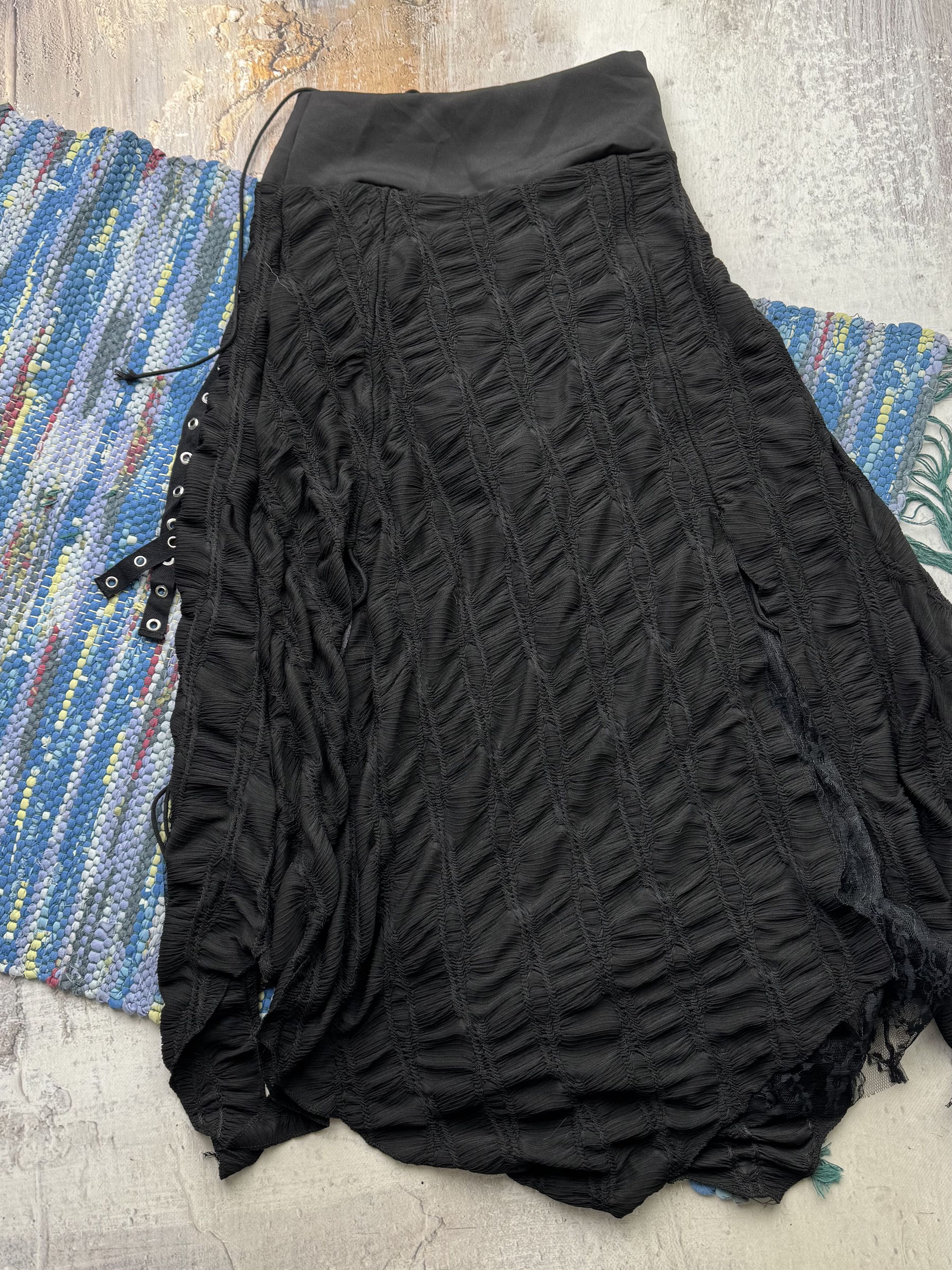 Vintage Vintage Goth Flare Skirt With Bondage A671(211)D15 Size 27" / US 4 / IT 40 - 7 Thumbnail