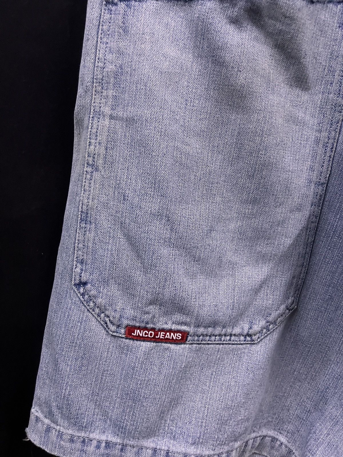 JNCO RARE‼️ VINTAGE JNCO JEANS FLAME EMBROIDERED JEANS JORTS Size US 39 - 4 Thumbnail