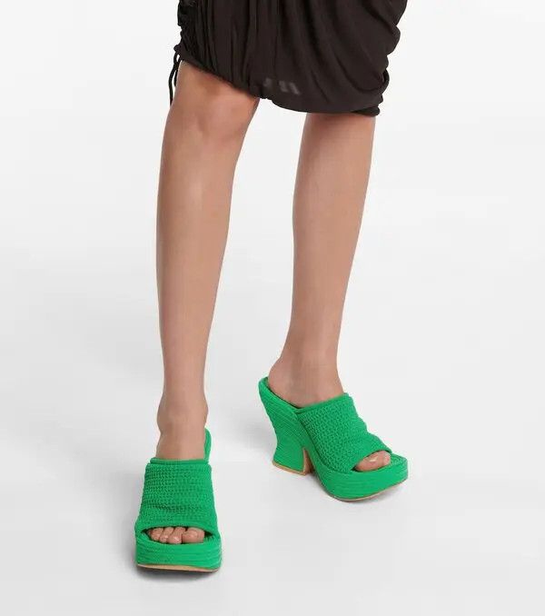Bottega Veneta o1y0725 Mules in Green Size US 9 / IT 39 - 4 Thumbnail