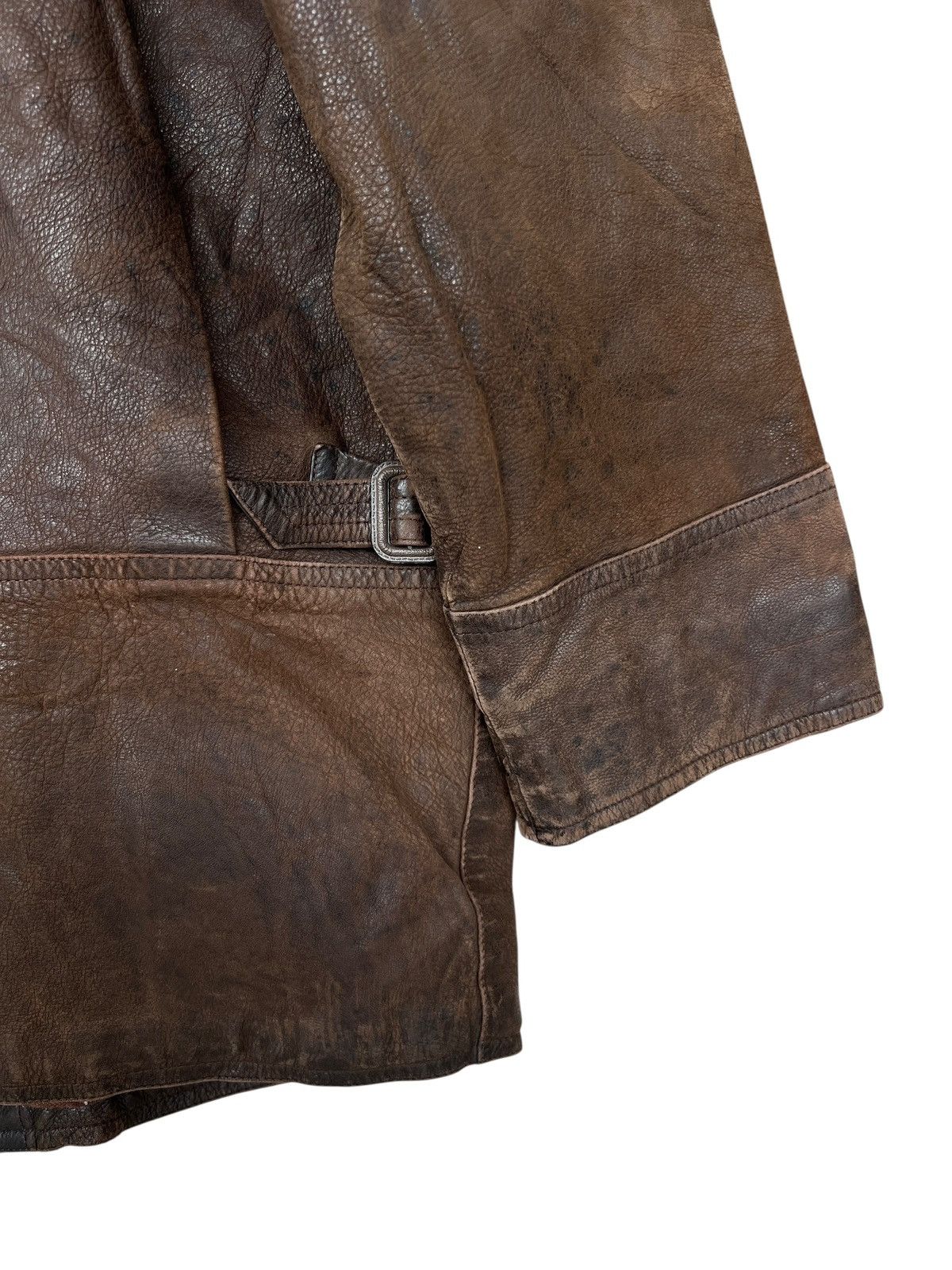 Vintage Vintage 70s Brown Long Leather Coat Jacket Size US L / EU 52-54 / 3 - 9 Thumbnail