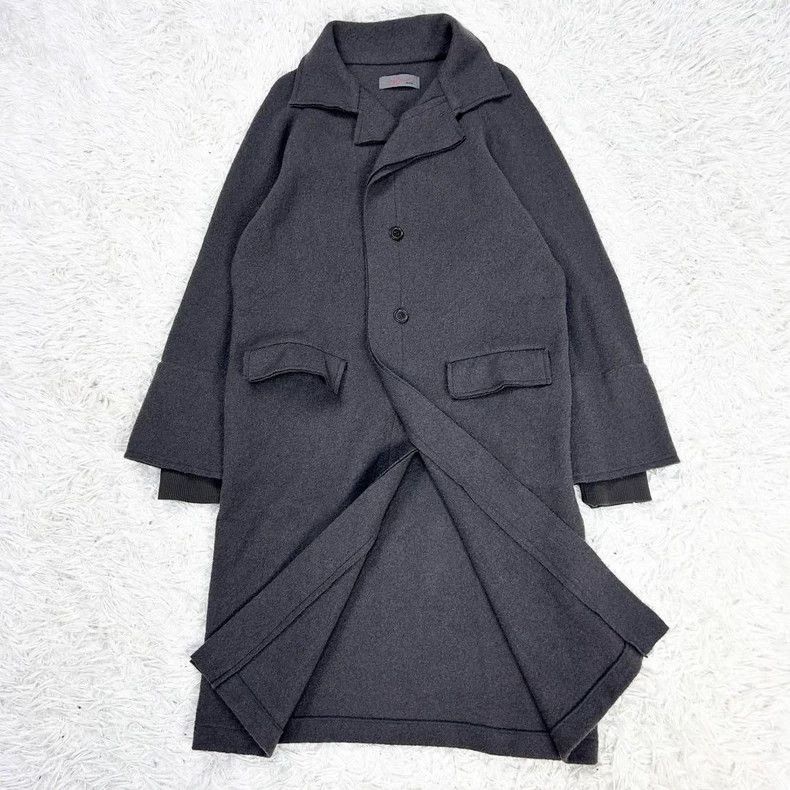 Yohji Yamamoto Yohji Yamamoto 14aw 100 wool grey thread-knit long jacket 2 Size US M / EU 48-50 / 2 - 1 Thumbnail