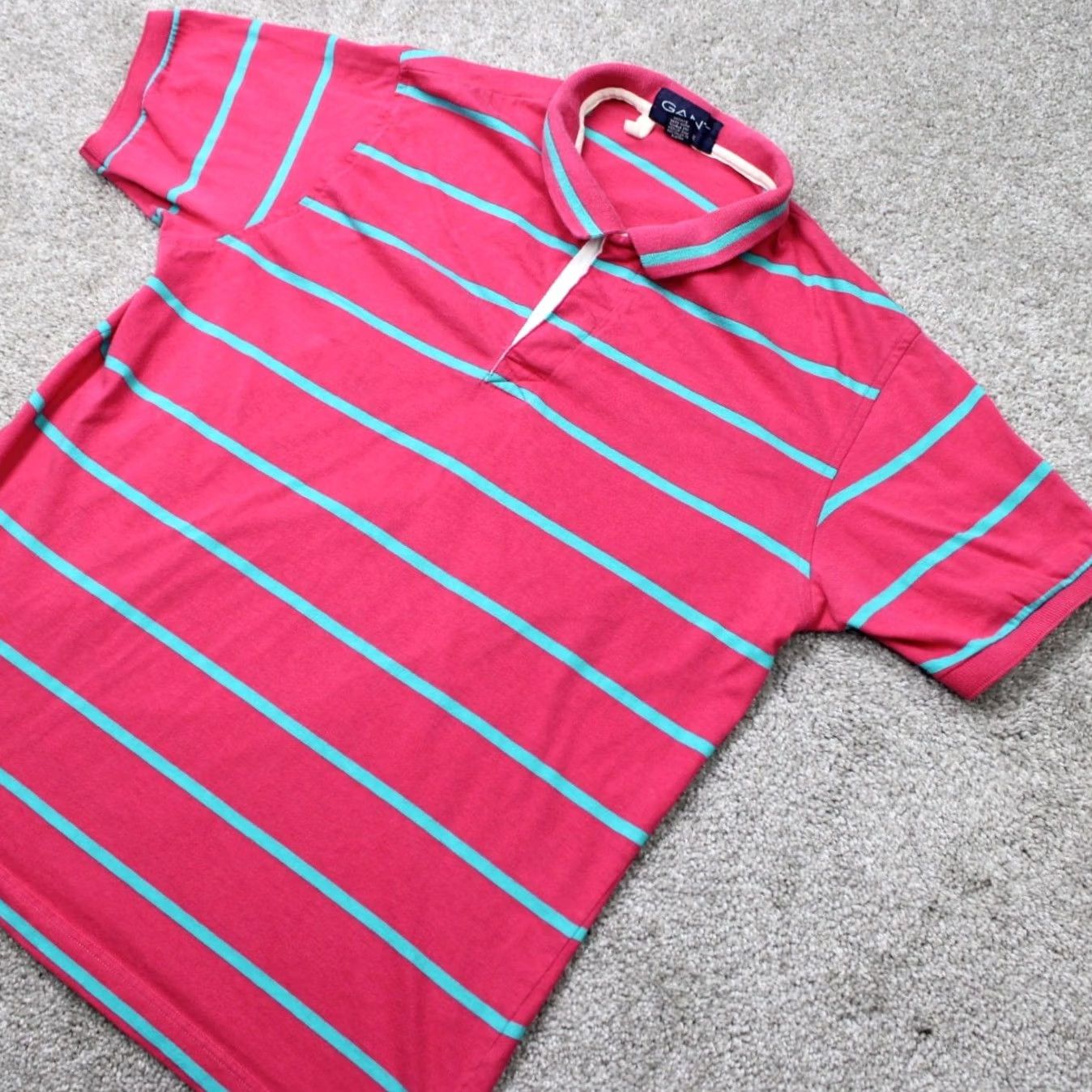 Gant Gant Rugger Polo Shirt Mens Large Pink/Blue 100% Cotton Short Sleeve Pullover Size US L / EU 52-54 / 3 - 4 Thumbnail
