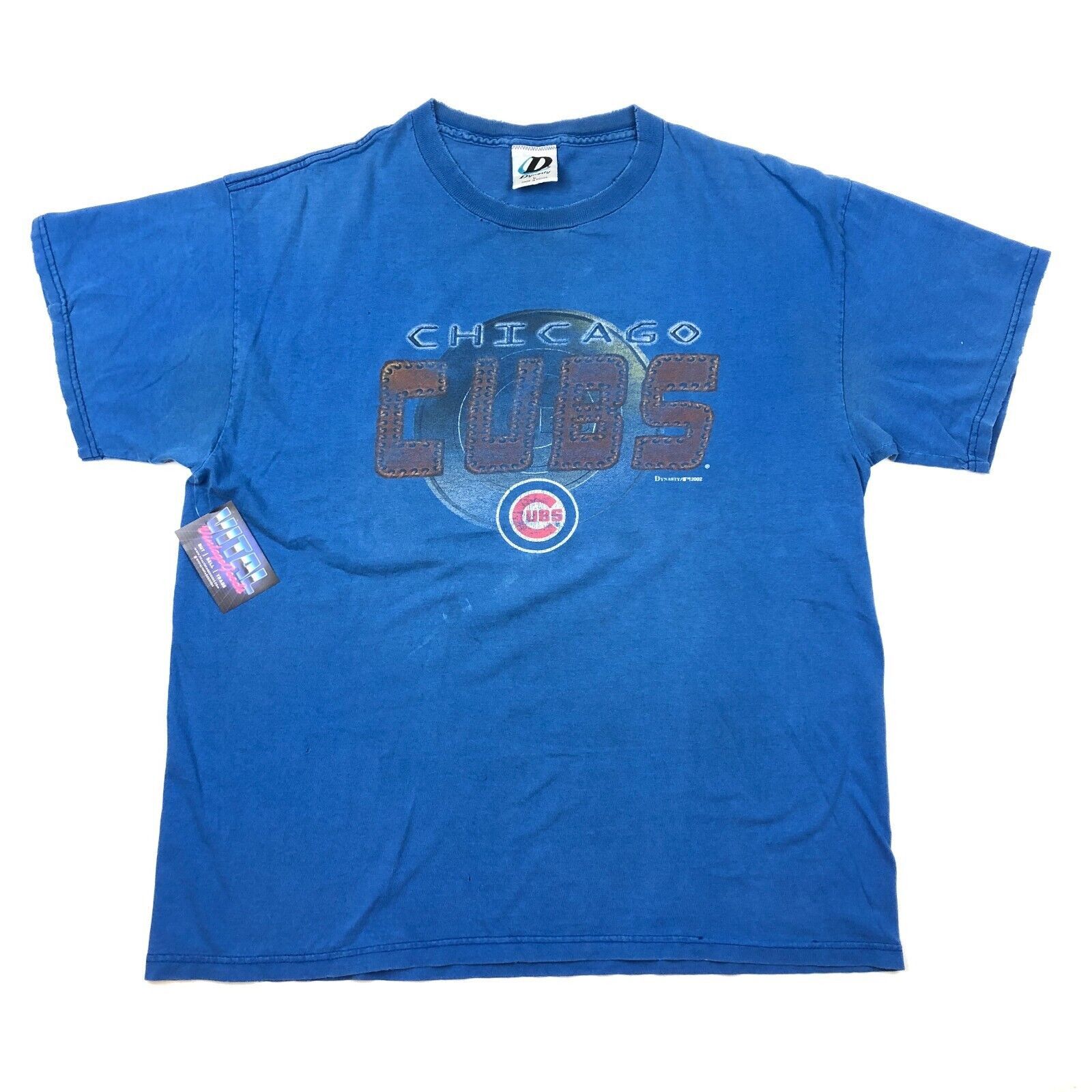 Vintage 2002 Chicago Cubs Spellout Logo Baseball MLB Blue Tee Large Size US L / EU 52-54 / 3 - 1 Thumbnail