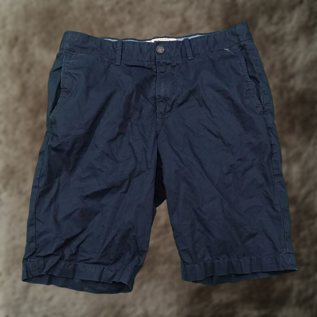 Vintage Penguin Munsingwear Navy Blue Chino Shorts Men 30 Casual Solid Flat Front Inseam 9.5" Size US 30 / EU 46 - 1 Thumbnail