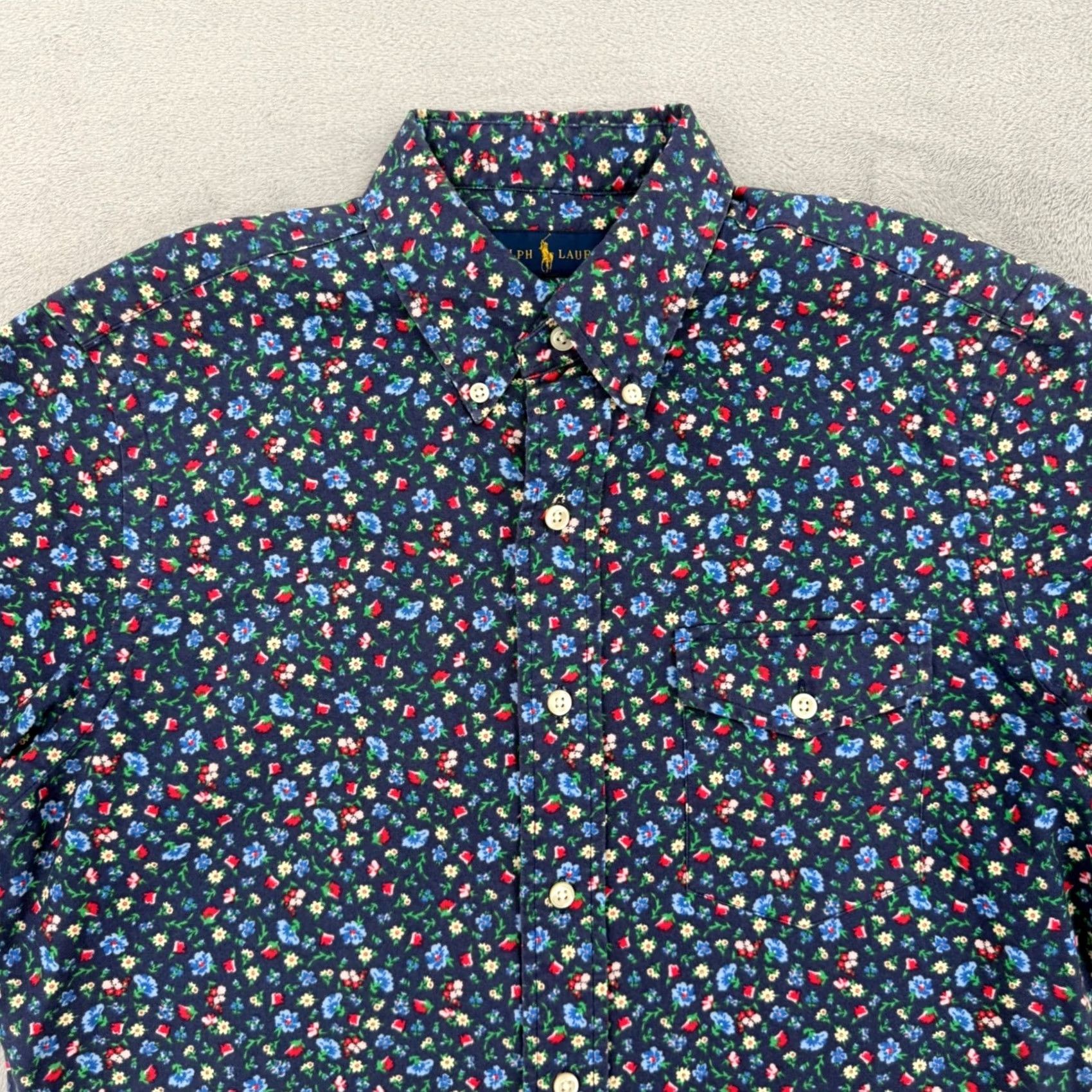 Polo Ralph Lauren Polo Ralph Lauren Mens Floral Button-Down Shirt Navy Blue Cotton Size S Size US S / EU 44-46 / 1 - 4 Thumbnail