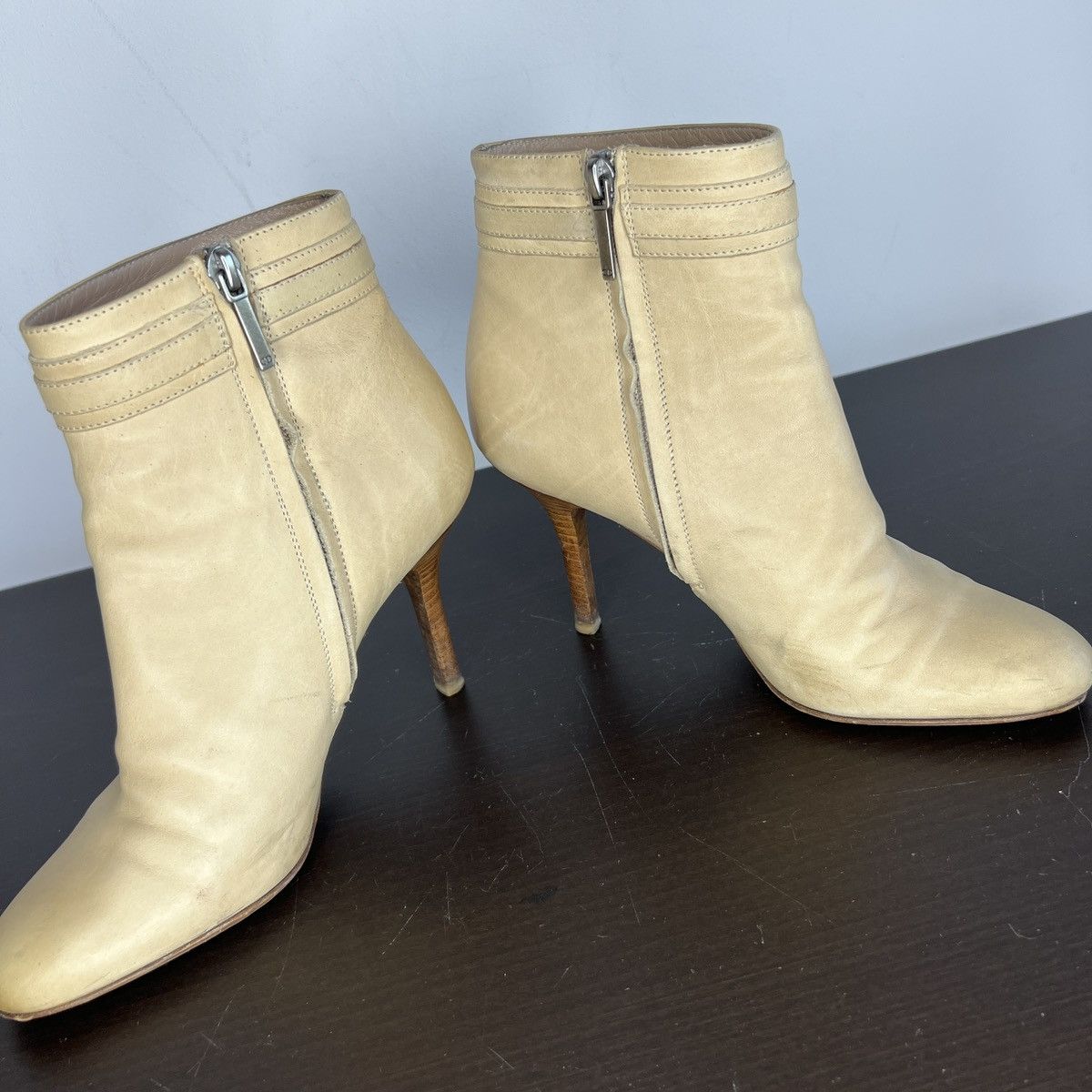 Dior Christian Dior Ankle Buckle Bottine Boots Leather Beige Y2K Size US 6 / IT 36 - 8 Thumbnail