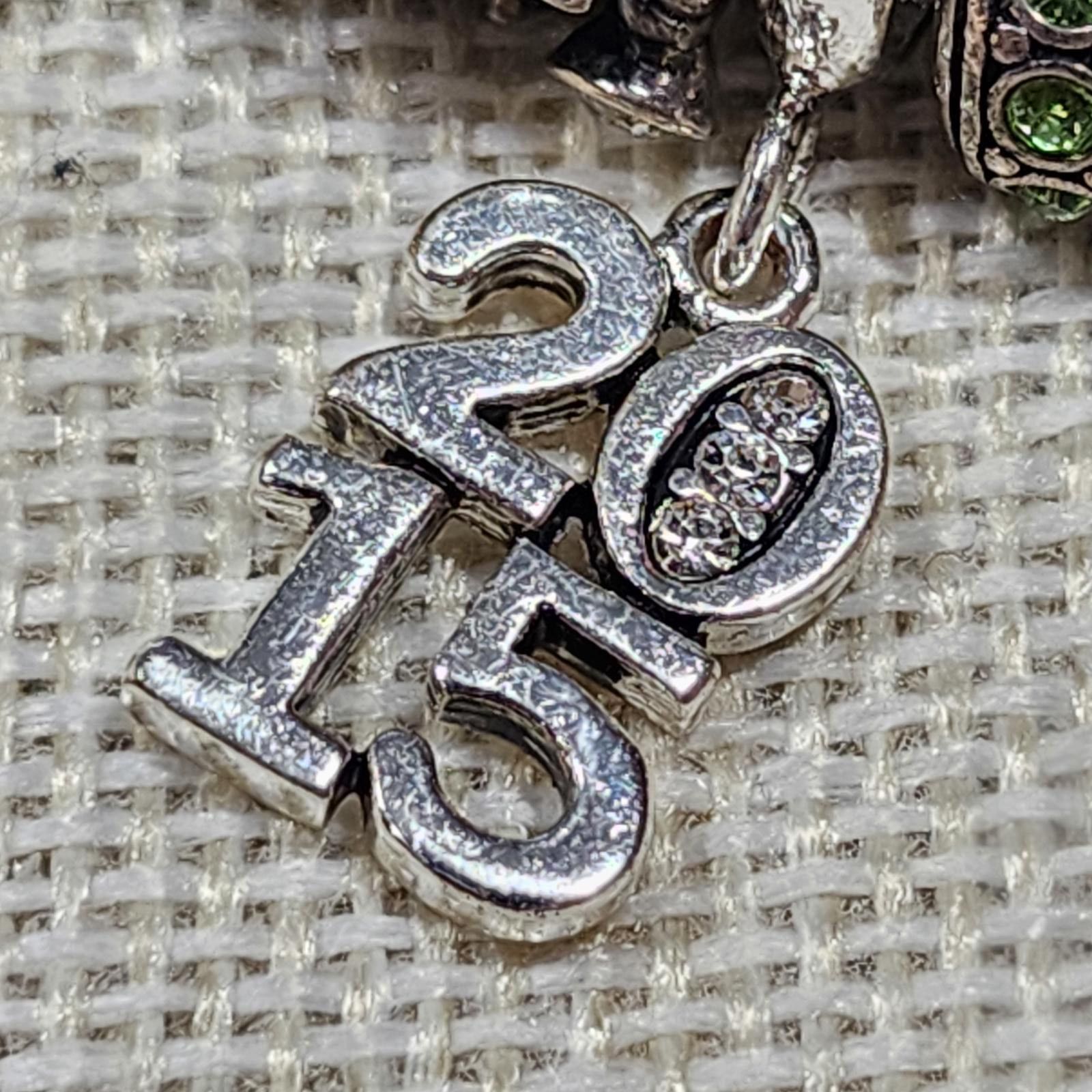 Unknown London 2015 Silver Charm Pendant with Rhinestones Size ONE SIZE - 1 Preview