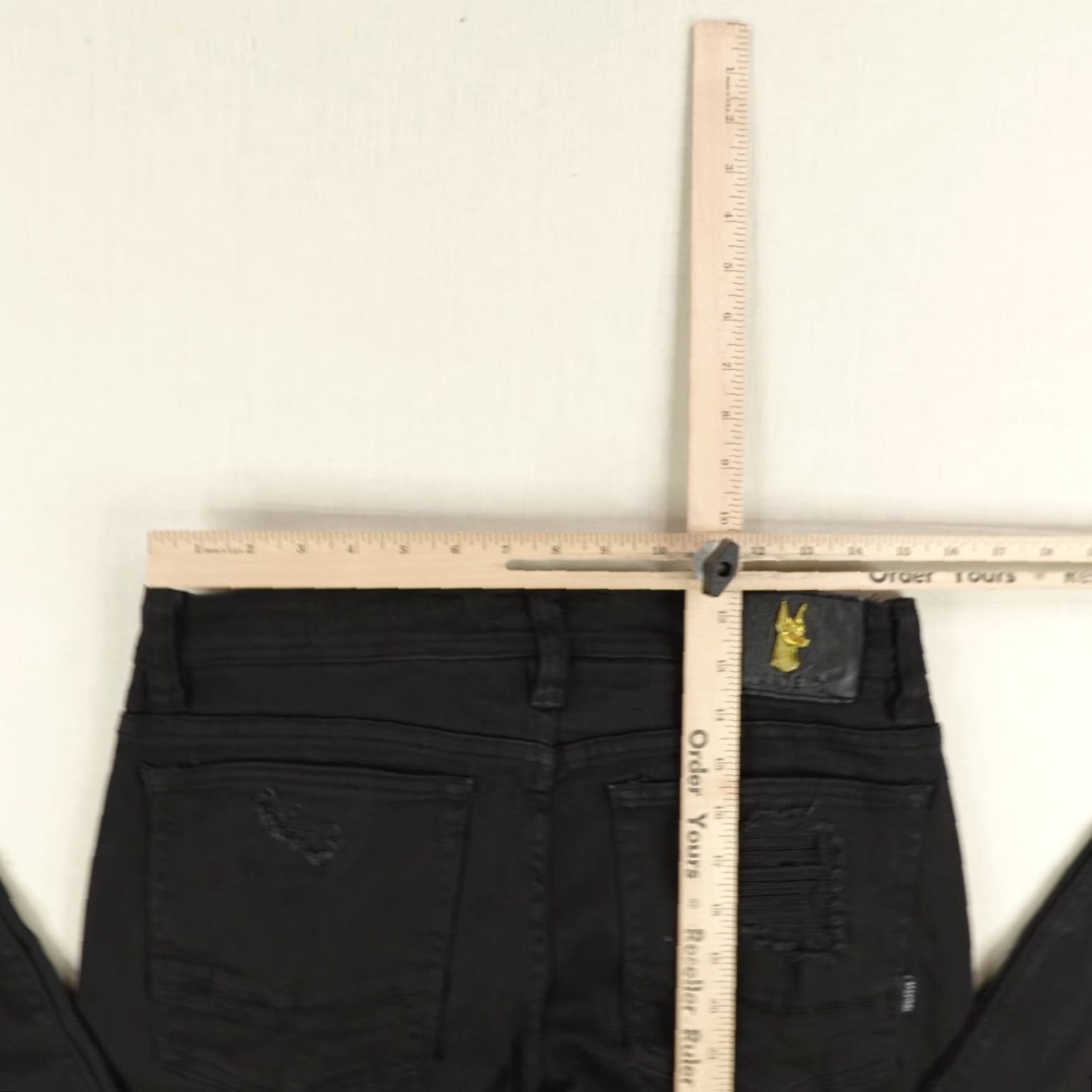 Denime Makobi Slim Fit Jeans Mens 30x32 Black Denim Distressed Stretch Pockets Size US 30 / EU 46 - 7 Thumbnail