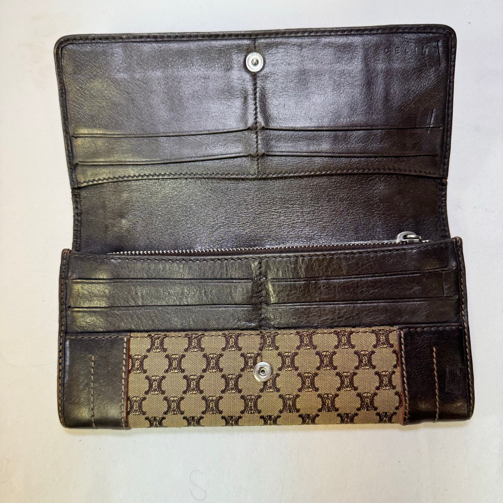 Celine Celine Leather and fabric Monogram long wallet Size ONE SIZE - 3 Thumbnail