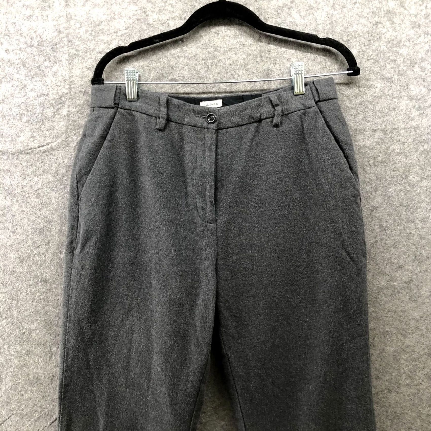 Vintage L.L. Bean Pants Womens 10 Gray Flannel Classic Fit Straight High Rise Comfort Size 32" / US 10 / IT 46 - 3 Thumbnail