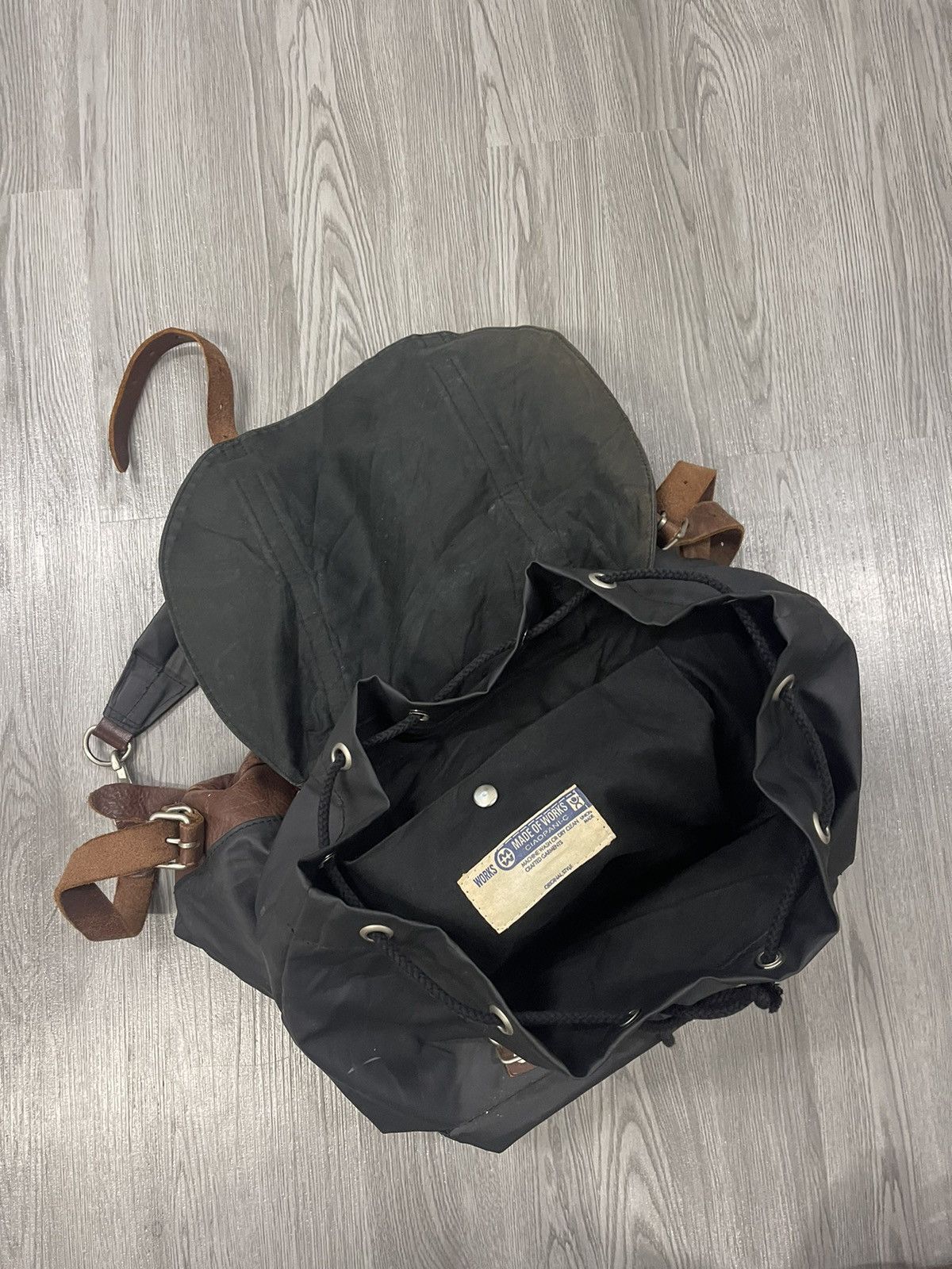 Union made ciaopanic Leather and tech nylon rucksack pack