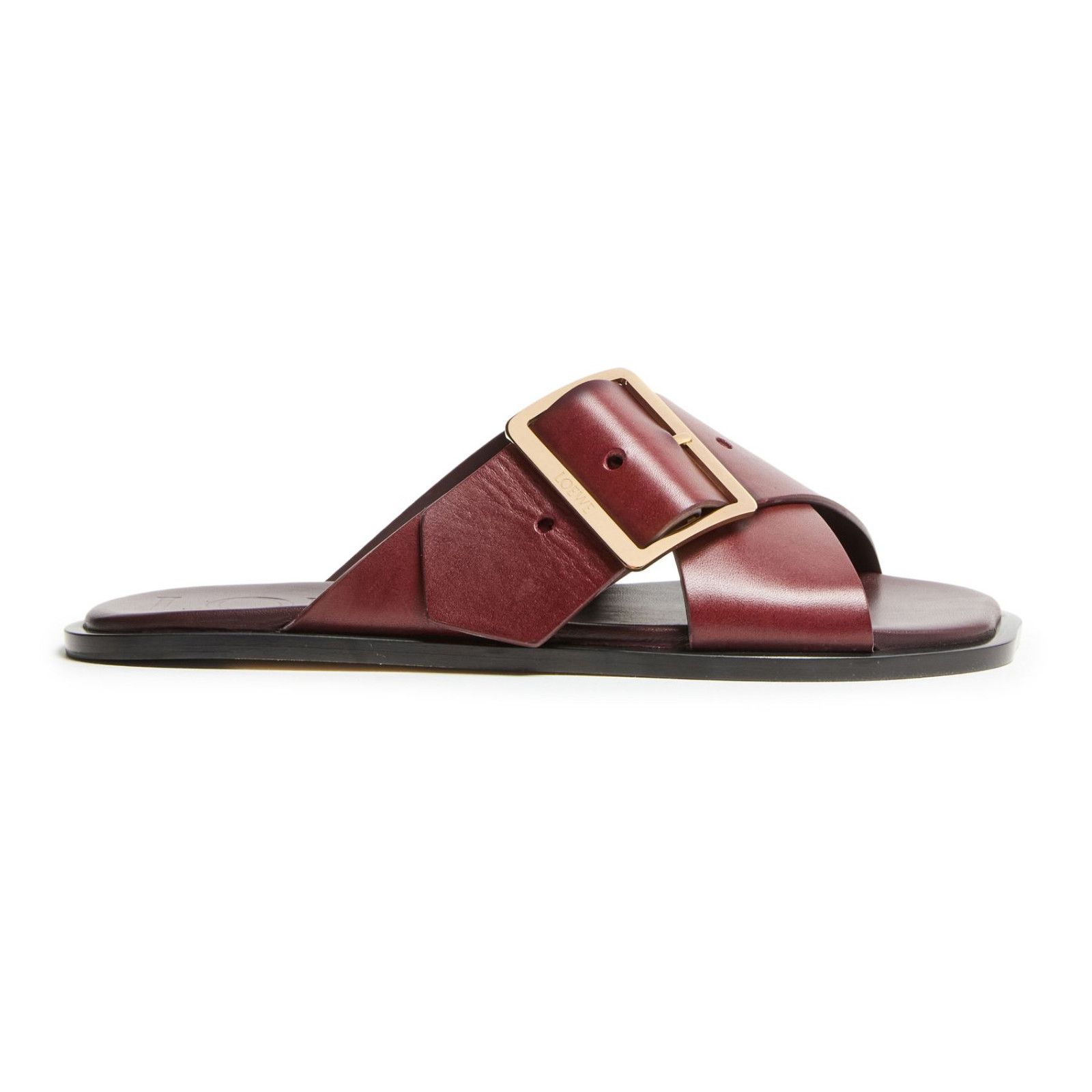 LOEWE Ease Burgundy Sandals New
