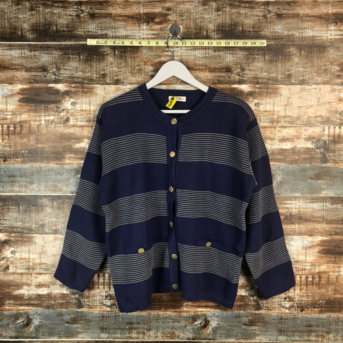Homespun Knitwear × Japanese Brand Elemi Purple stripe cardigan Knitwear #A2270 Size M / US 6-8 / IT 42-44 - 1 Thumbnail